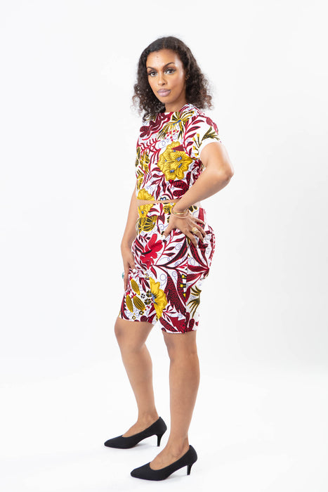 AFRICAN PRINT LADIES FLORAL TWO-PIECE