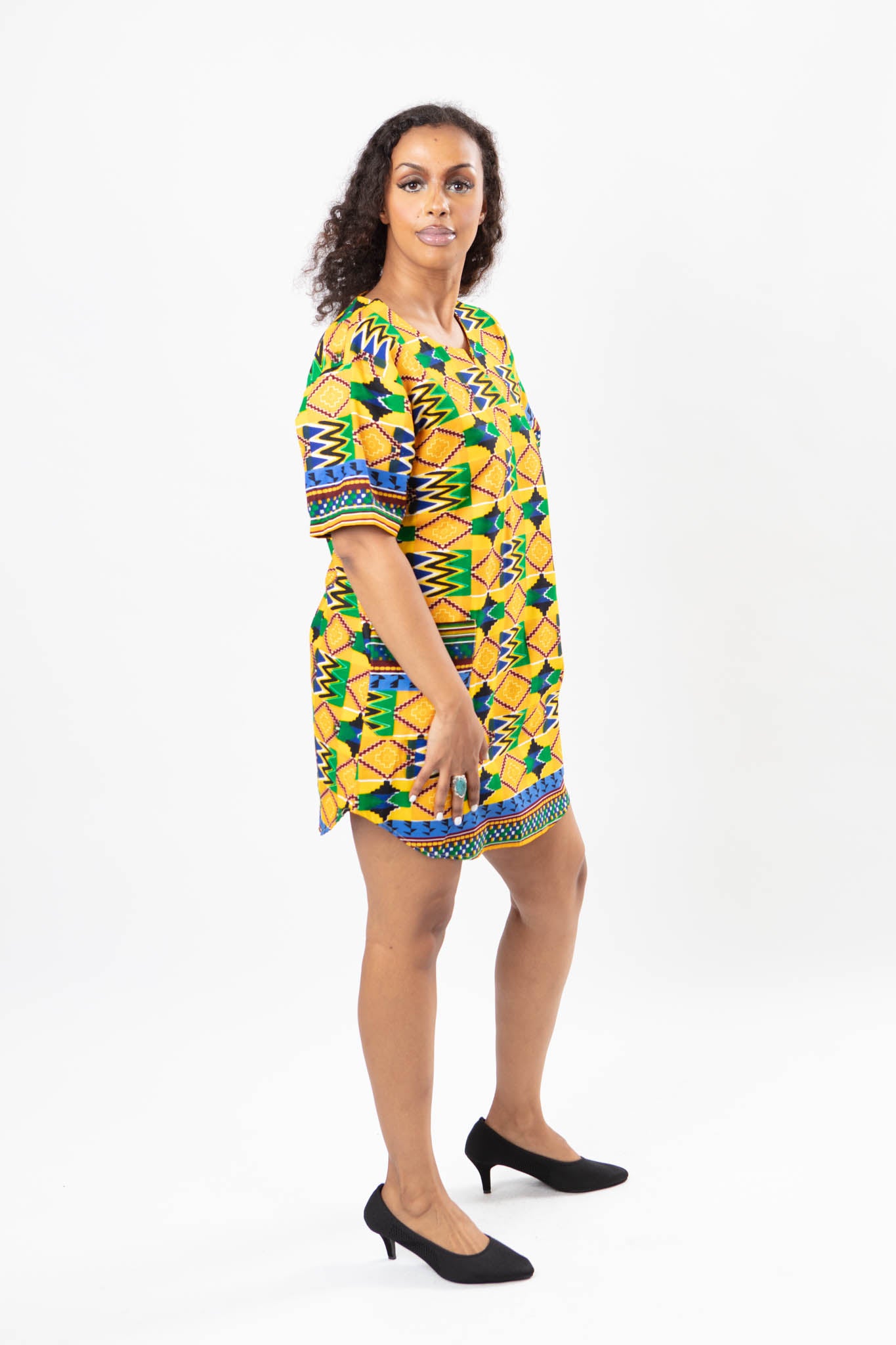 AFRICAN PRINT LADIES KENTE SHIRT DRESS