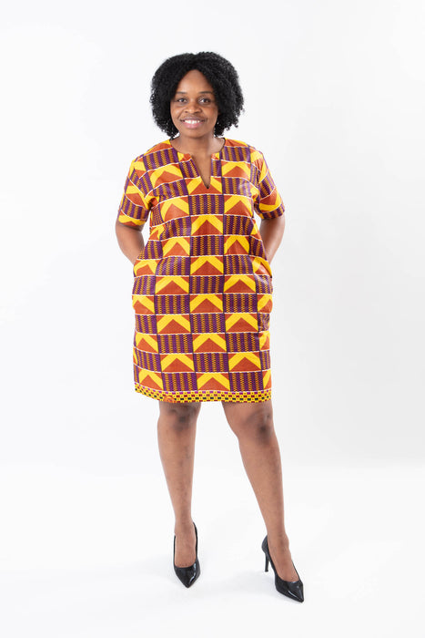 AFRICAN PRINT LADIES ANKARA SHIFT DRESS