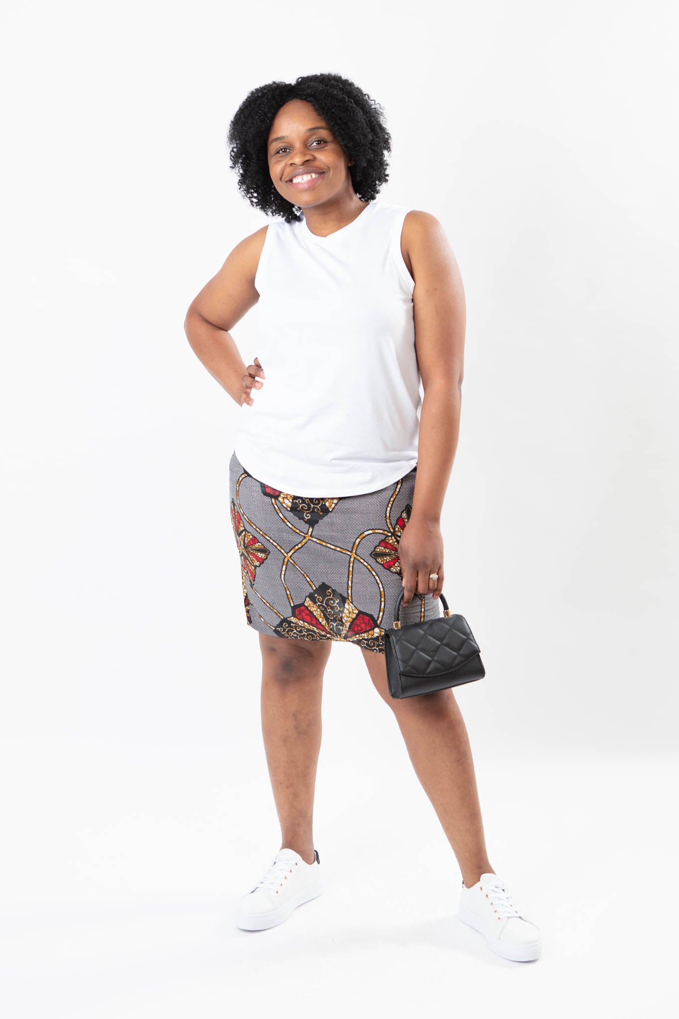 PLUS SIZE AFRICAN PRINT LADIES MINI SKIRT