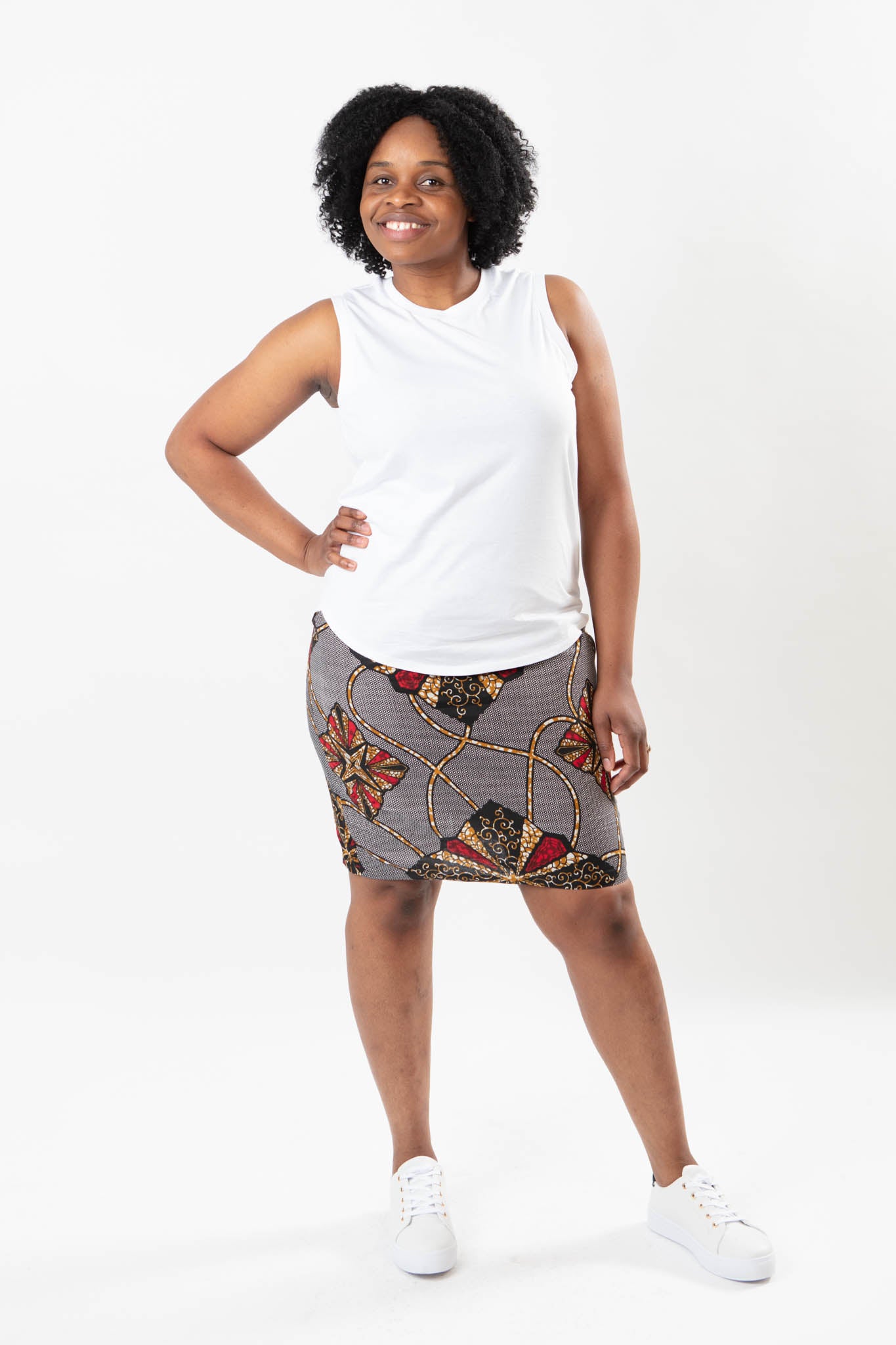 PLUS SIZE AFRICAN PRINT LADIES MINI SKIRT