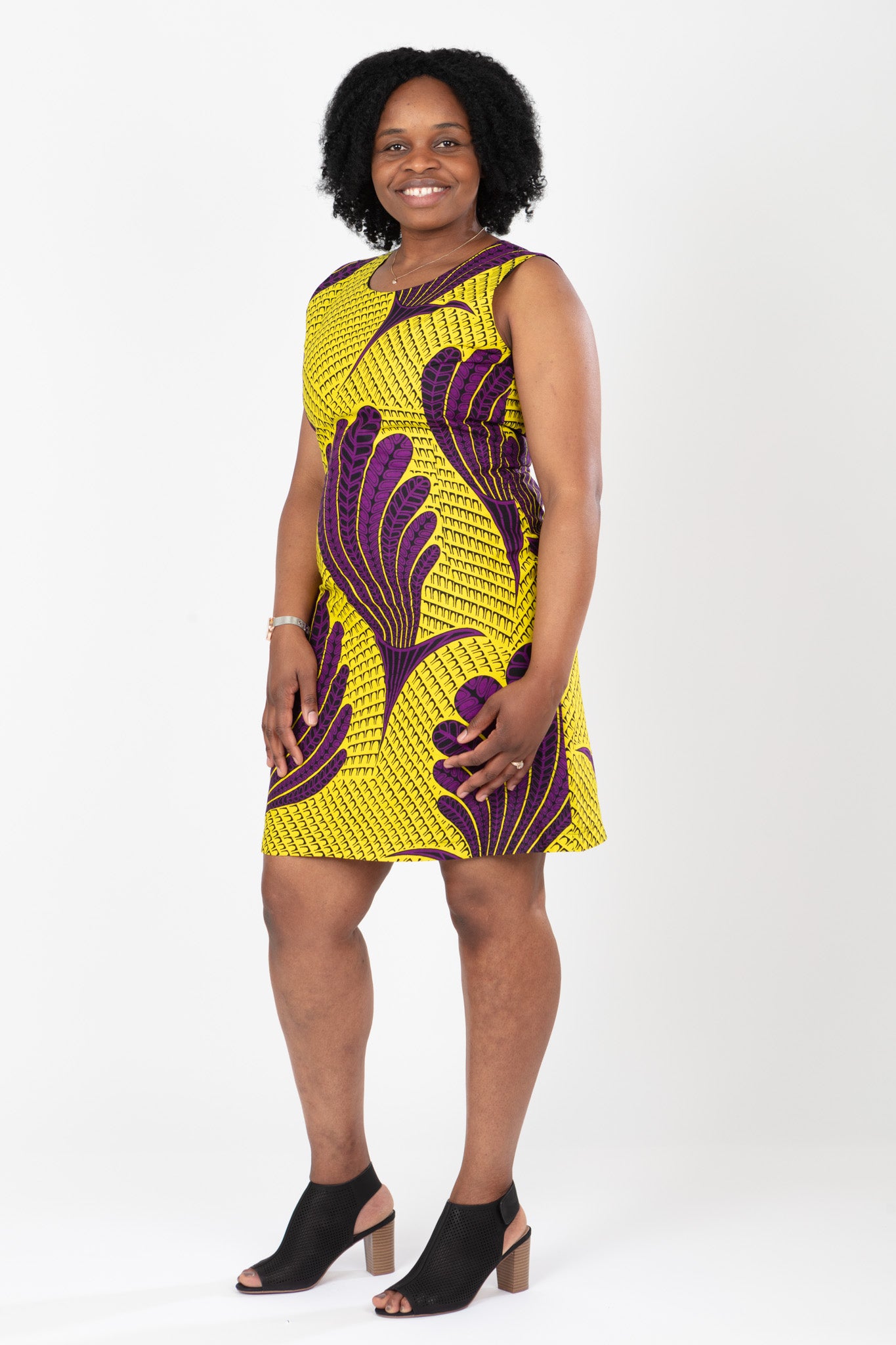 AFRICAN PRINT LADIES COLOURFUL MID ANKARA DRESS