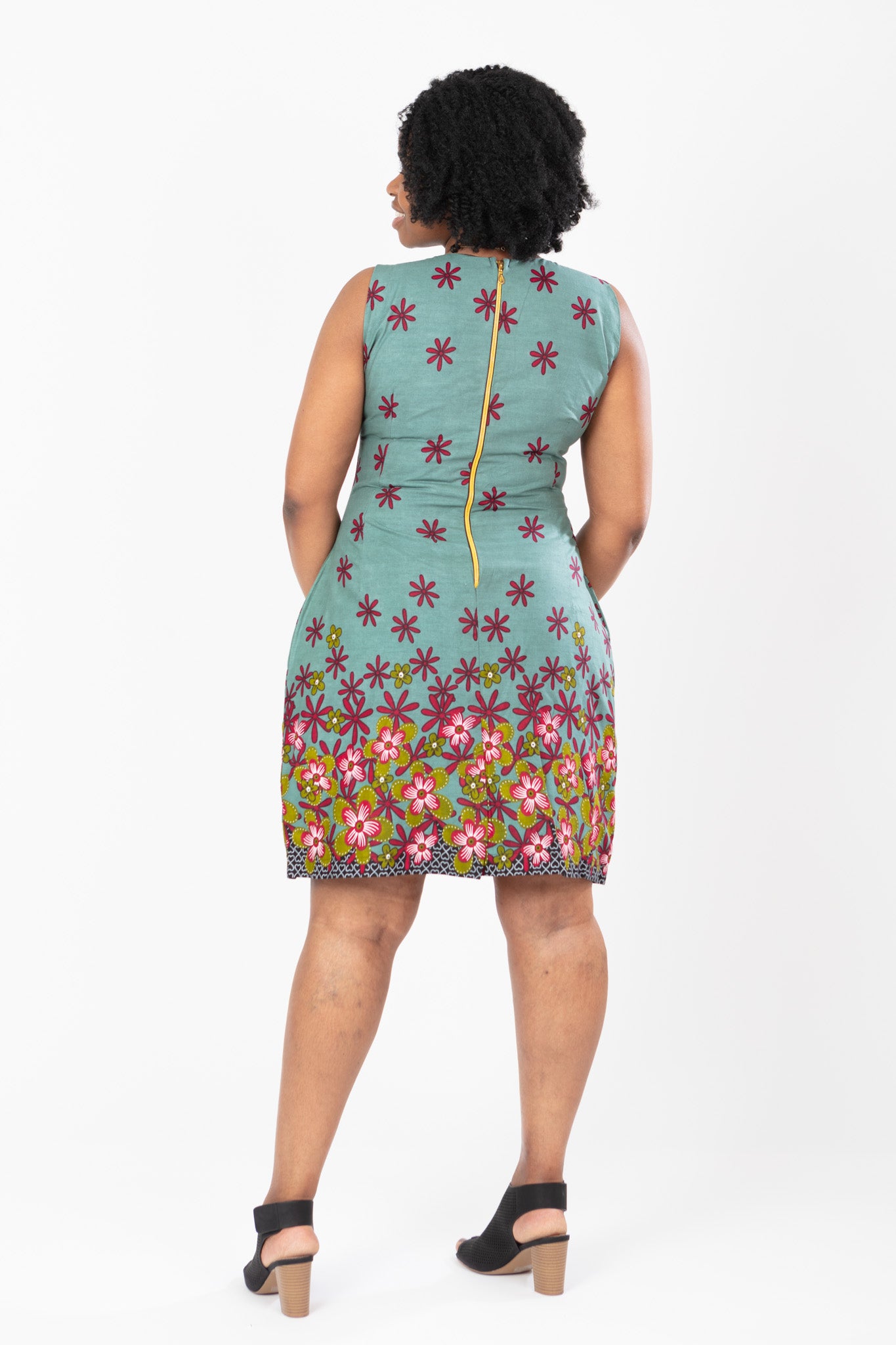 AFRICAN PRINT LADIES COLOURFUL MID ANKARA DRESS