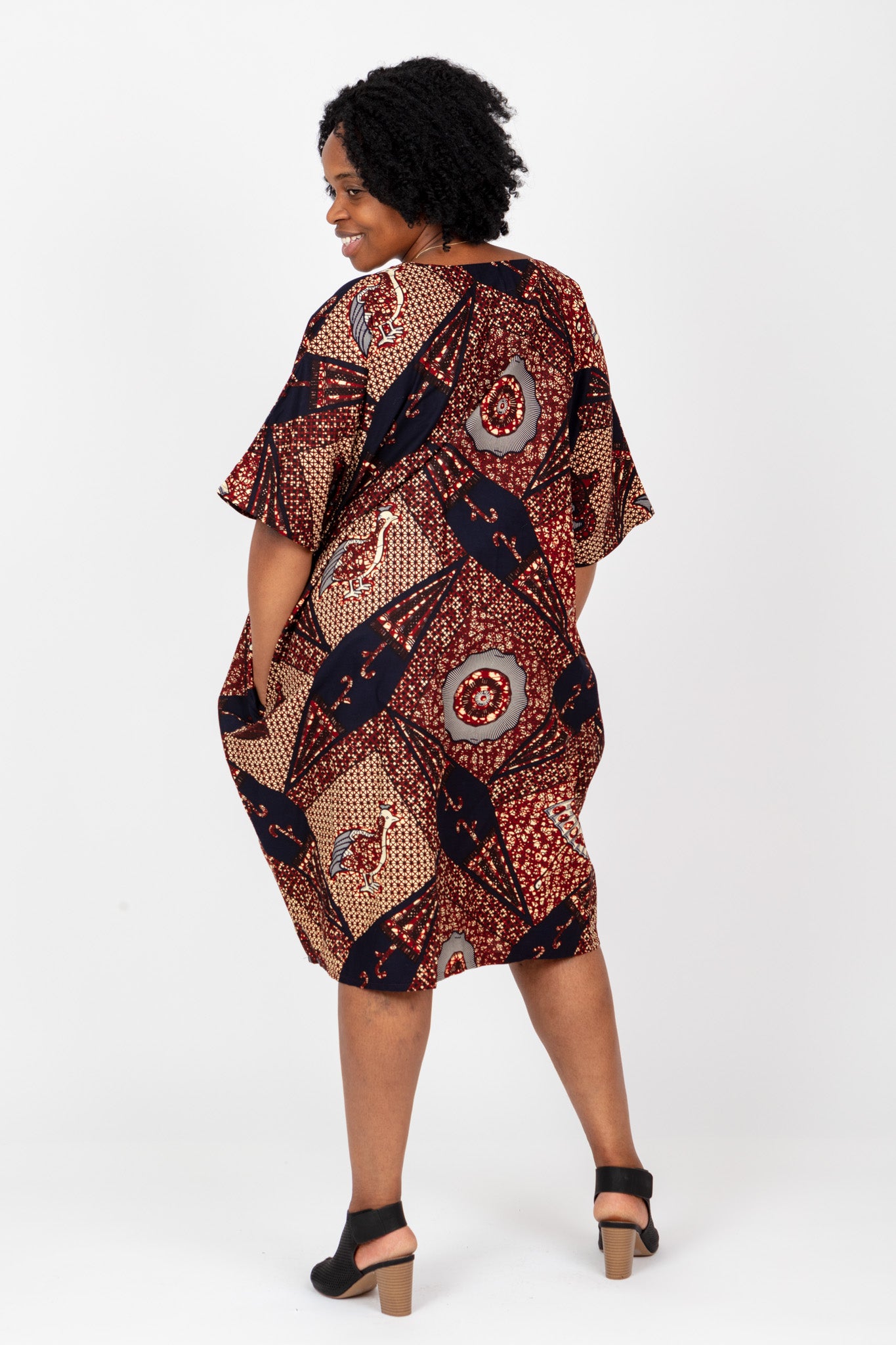 PLUS SIZE ANKARA AFRICAN PRINT MID DRESS