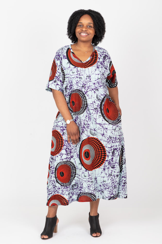 PLUS SIZE AFRICAN PRINT LADIES MAXI ANKARA DRESS