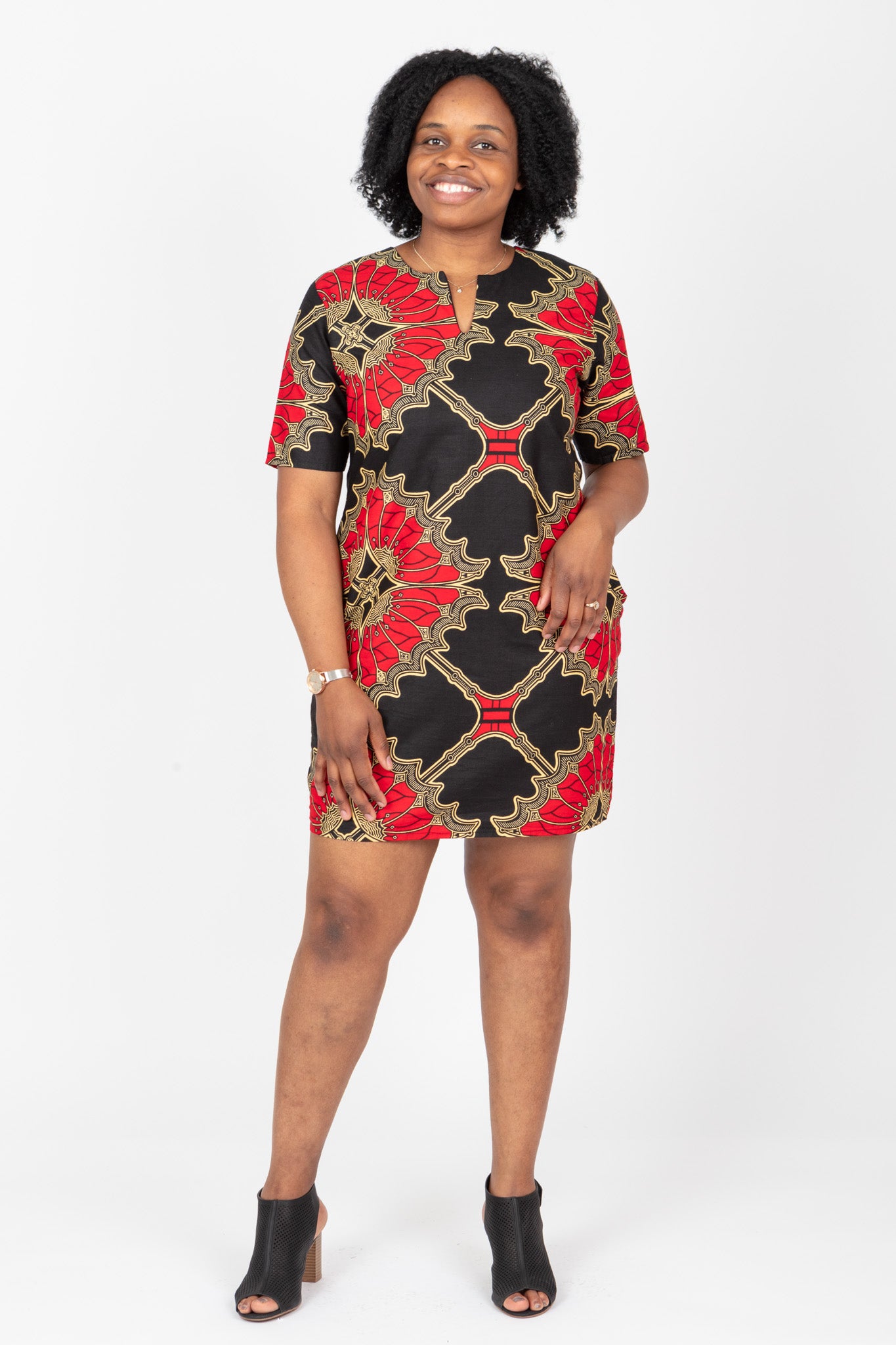 AFRICAN PRINT LADIES COLOURFUL MINI ANKARA DRESS