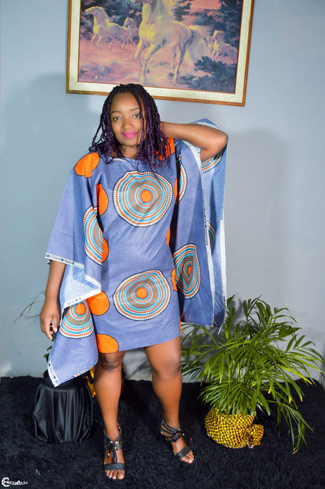 AFRICAN PRINT LADIES BOUBOU MID DRESS