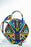 HANDMADE AFRICAN PRINT CIRCLE BAG SEA BLUE, NAVY BLUE, RED, YELLOW, BLACK & WHITE BAG