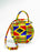 HANDMADE AFRICAN PRINT CIRCLE BAG RED, YELLOW, BLACK, BLUE & GREEN BAG
