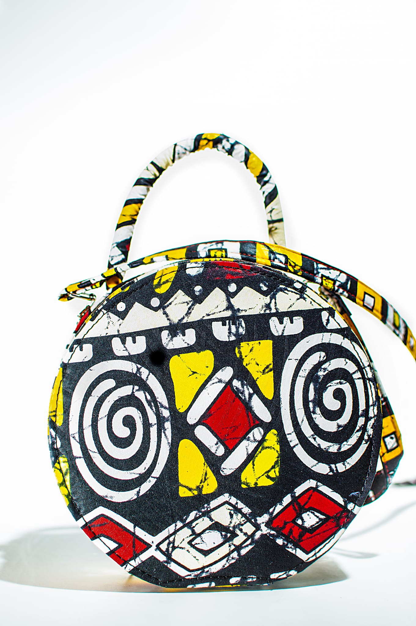 QWUAN HANDMADE AFRICAN PRINT CIRCLE BAG