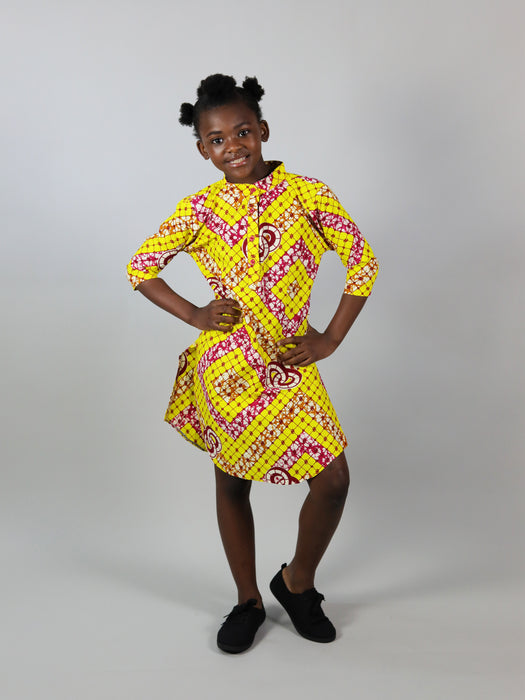 AFRICAN PRINT GIRLS' DRESS SHIRT - Afreekline