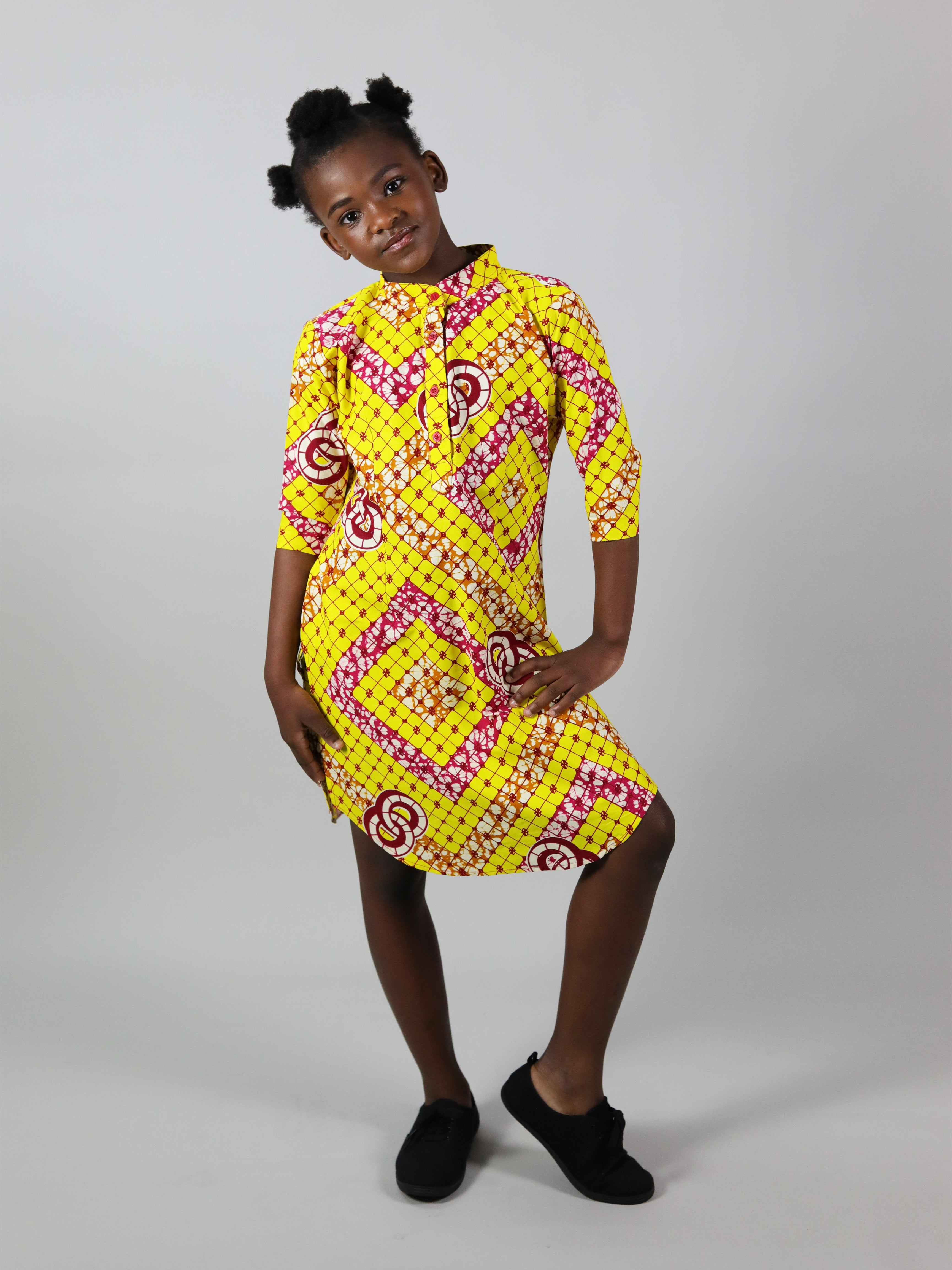 AFRICAN PRINT GIRLS' DRESS SHIRT - Afreekline