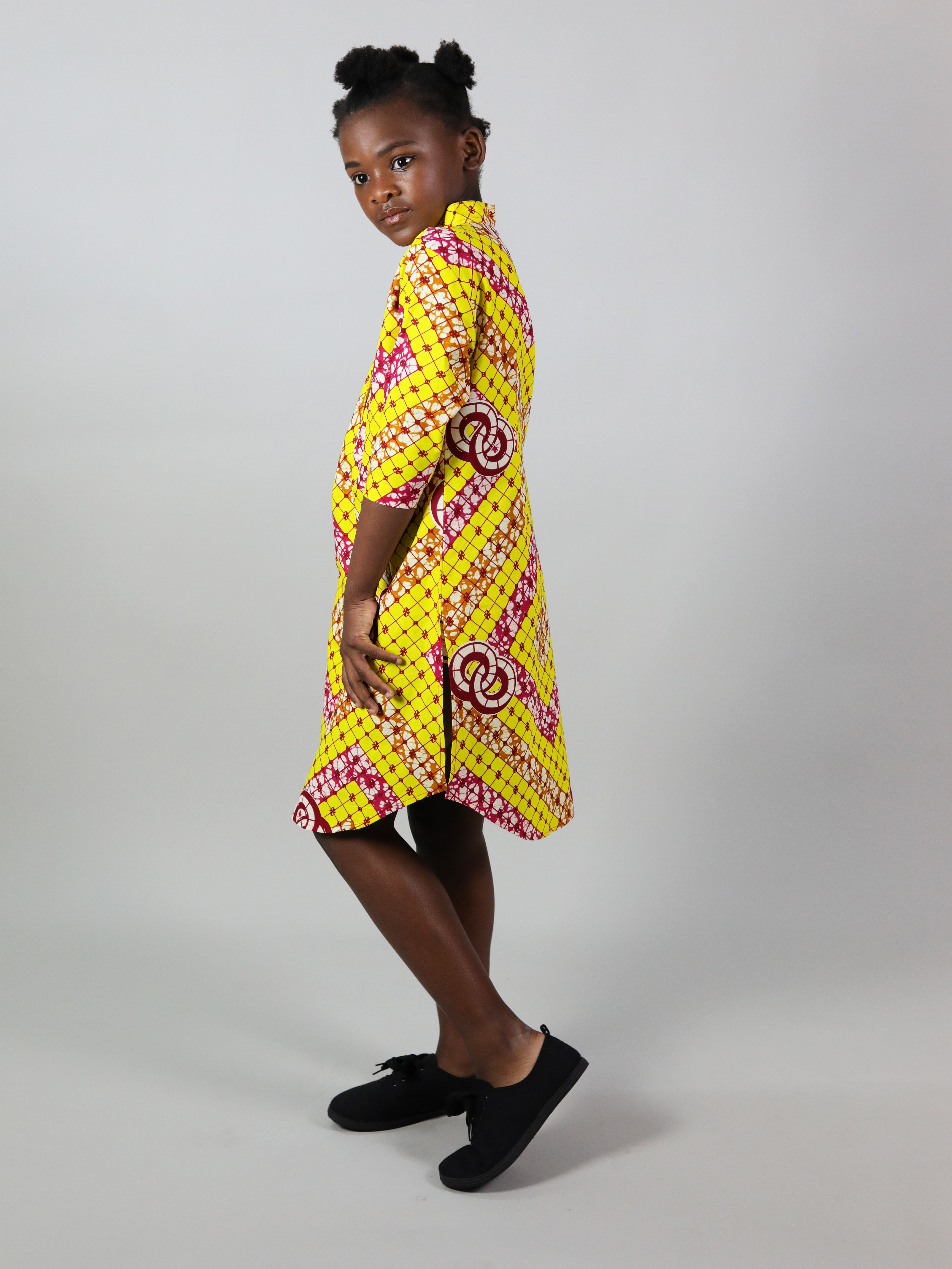 AFRICAN PRINT GIRLS' DRESS SHIRT - Afreekline