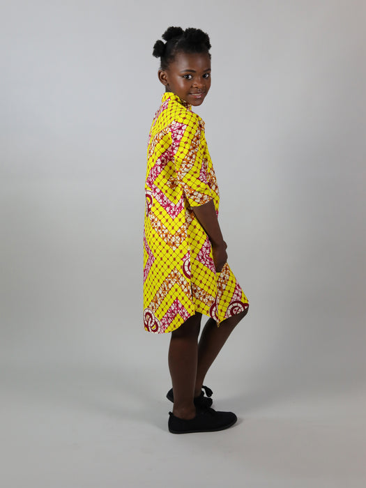 AFRICAN PRINT GIRLS' DRESS SHIRT - Afreekline
