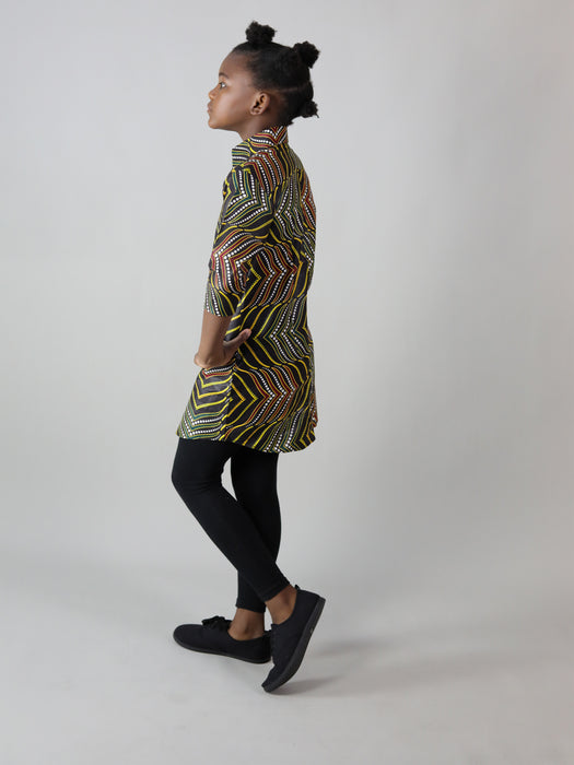 AFRICAN PRINT GIRLS' LINDOP DRESS SHIRT - Afreekline