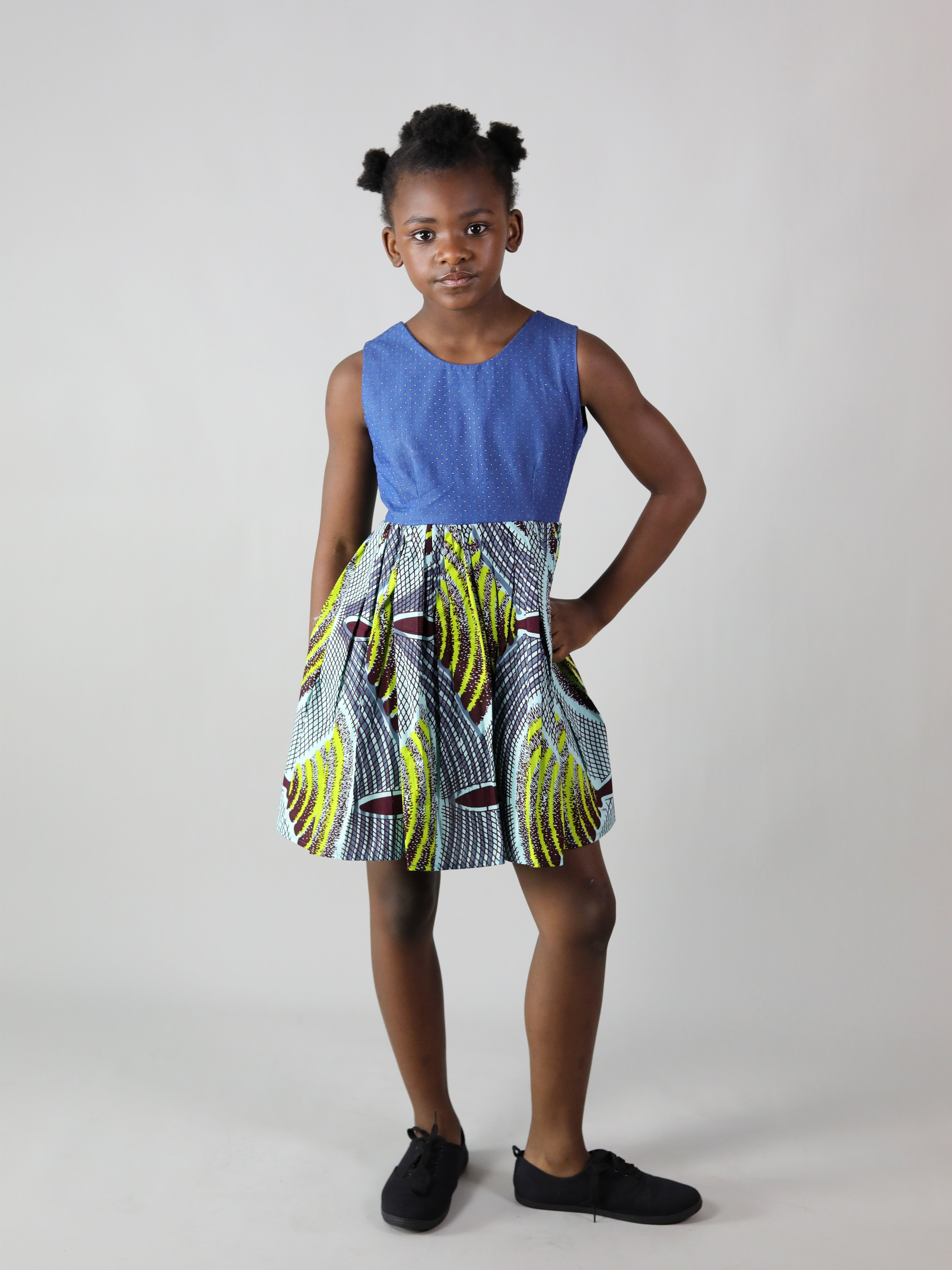 MEILE AFRICAN PRINT KIDS DRESS - Afreekline