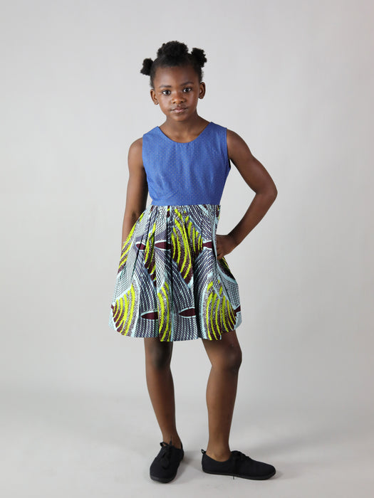 MEILE AFRICAN PRINT KIDS DRESS - Afreekline