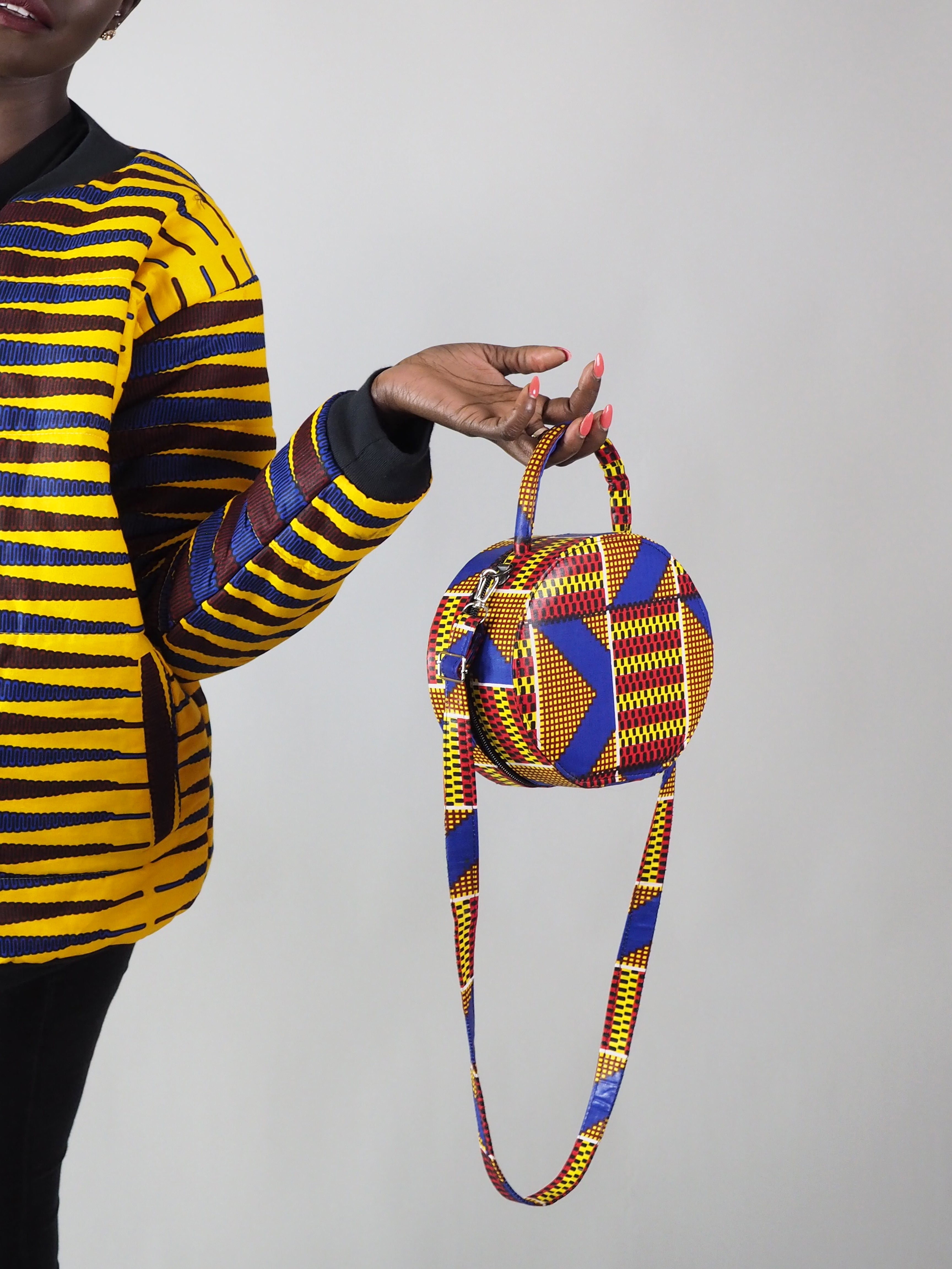 SERVIN HANDMADE AFRICAN PRINT CIRCLE BAG - Afreekline