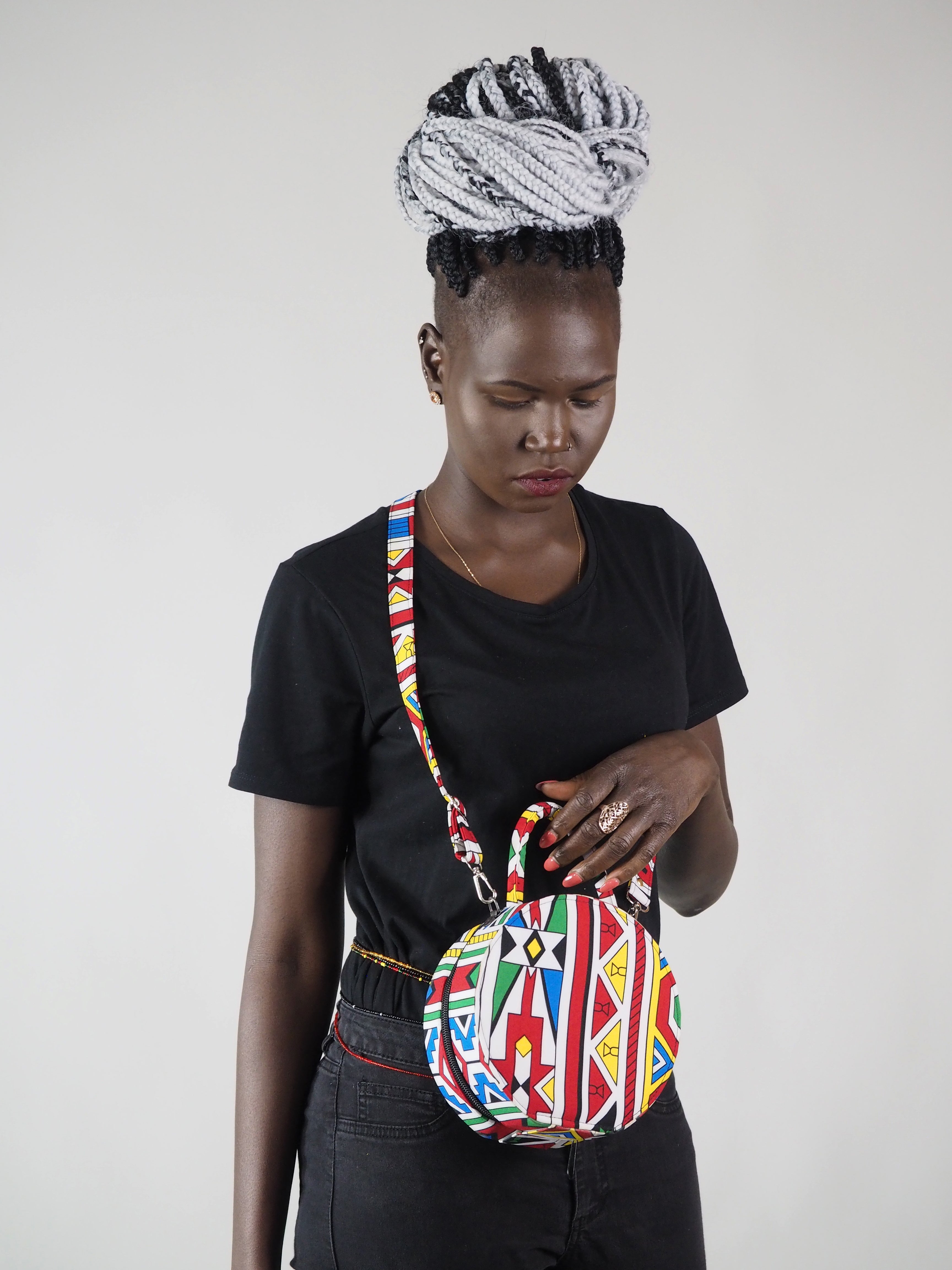 HANDMADE AFRICAN PRINT NADE CIRCLE BAG - Afreekline