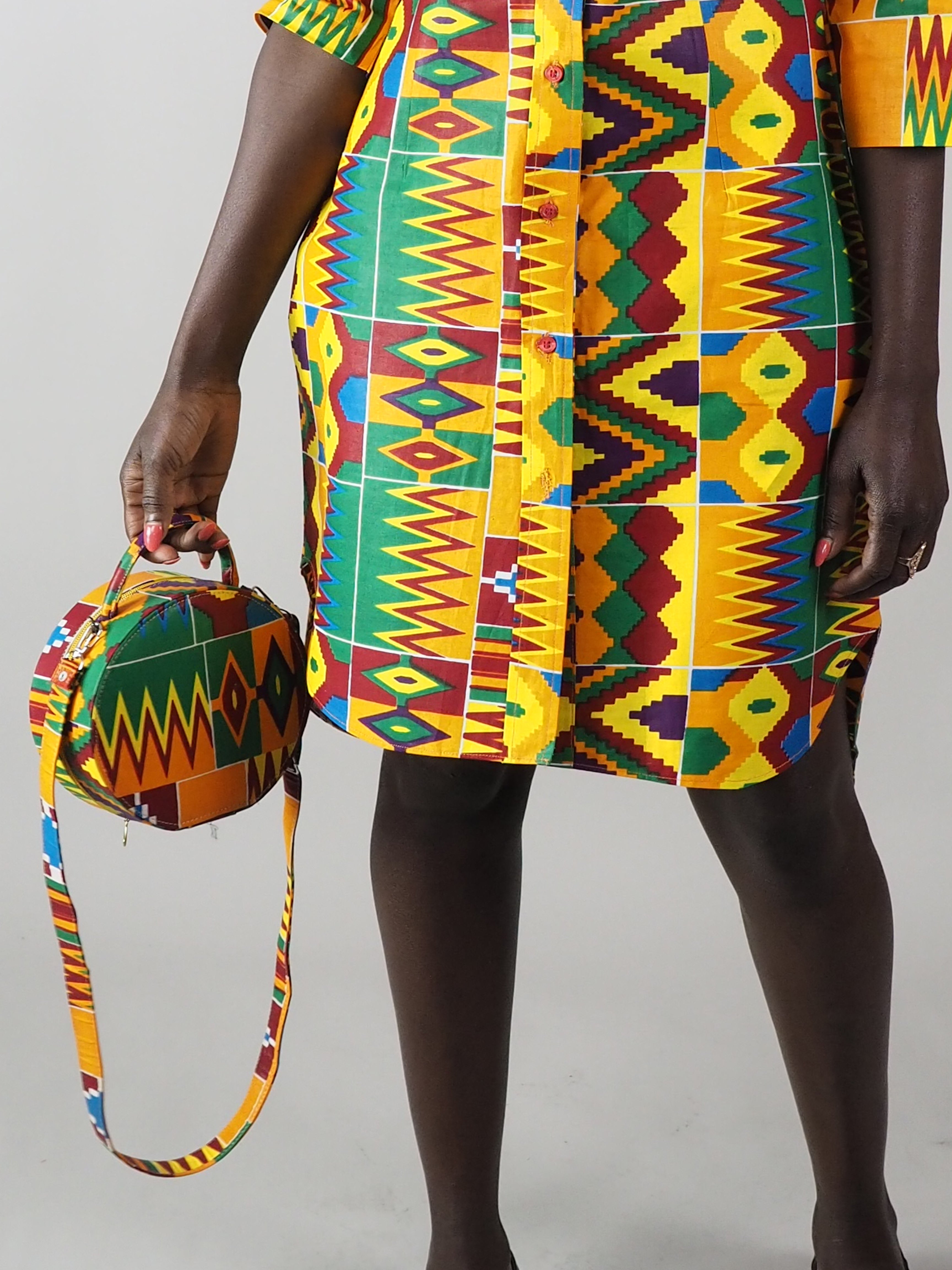 MILA HANDMADE AFRICAN PRINT CIRCLE BAG - Afreekline