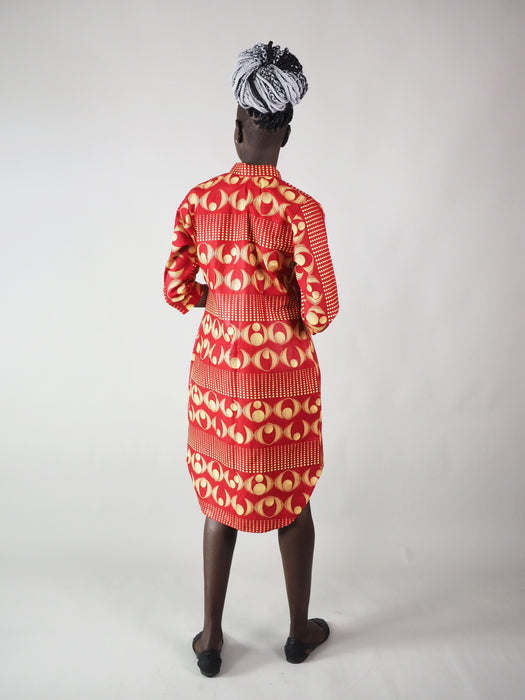 AFRICAN PRINT LADIES' JON-B DRESS SHIRT - Afreekline