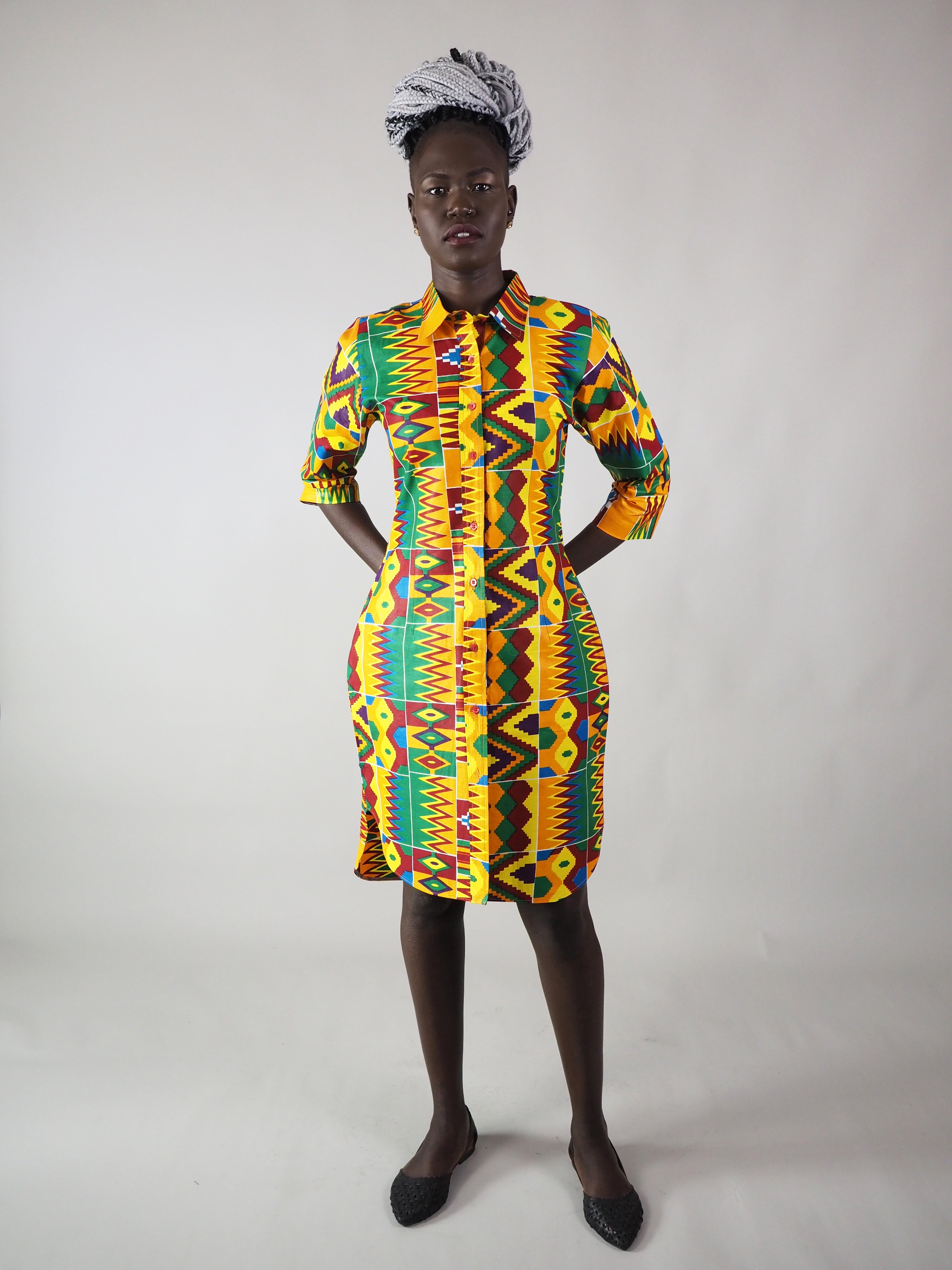 AFRICAN PRINT LADIES' D'TIA SHIRT DRESS - Afreekline