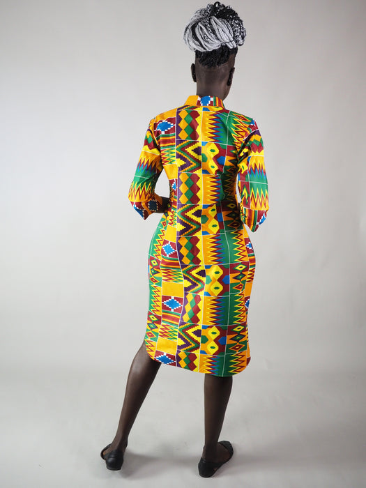 AFRICAN PRINT LADIES' D'TIA SHIRT DRESS - Afreekline