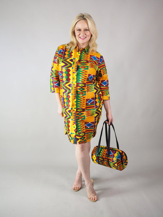 AFRICAN PRINT LADIES' D'TIA SHIRT DRESS - Afreekline
