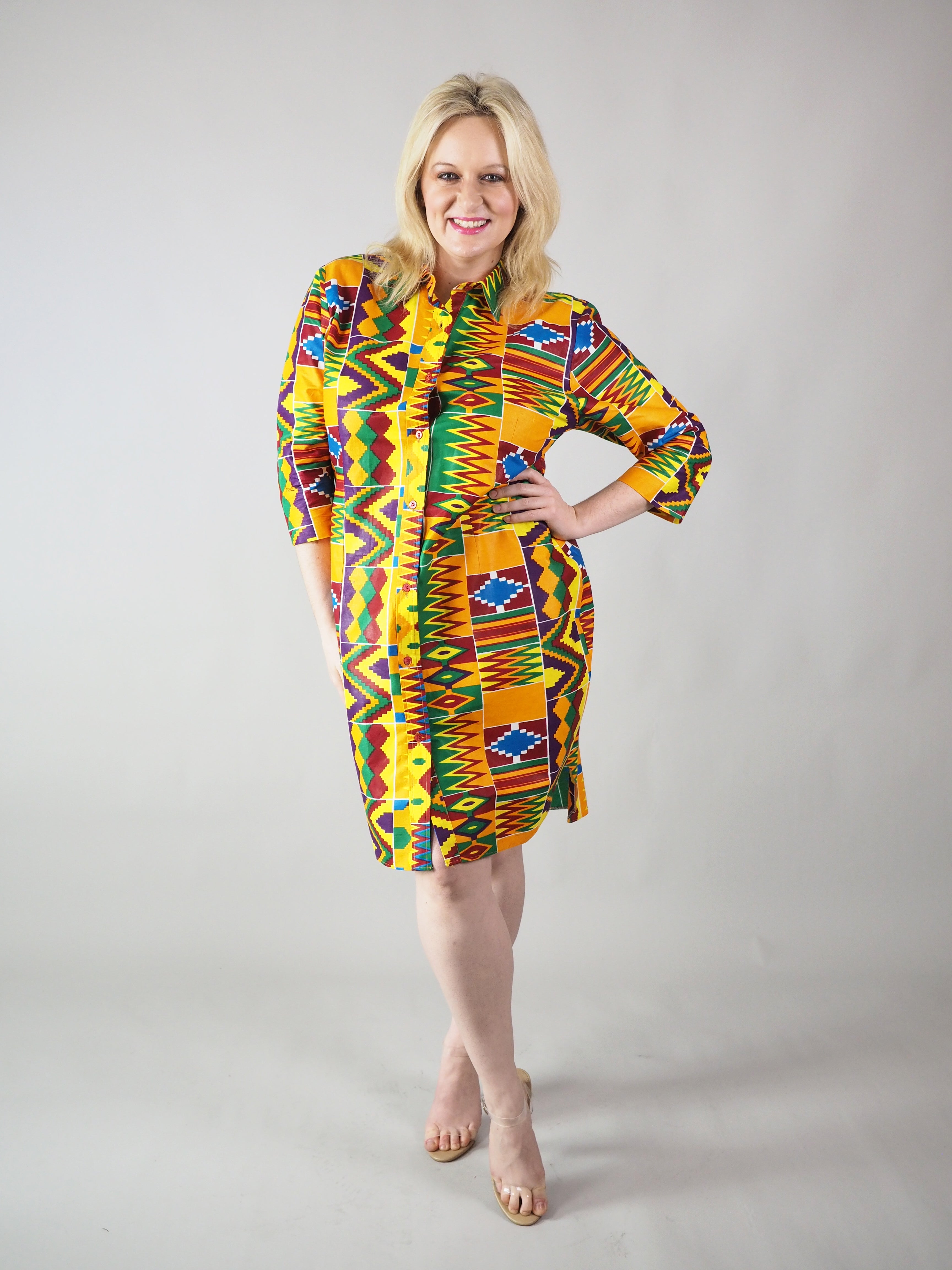 AFRICAN PRINT LADIES' D'TIA SHIRT DRESS - Afreekline