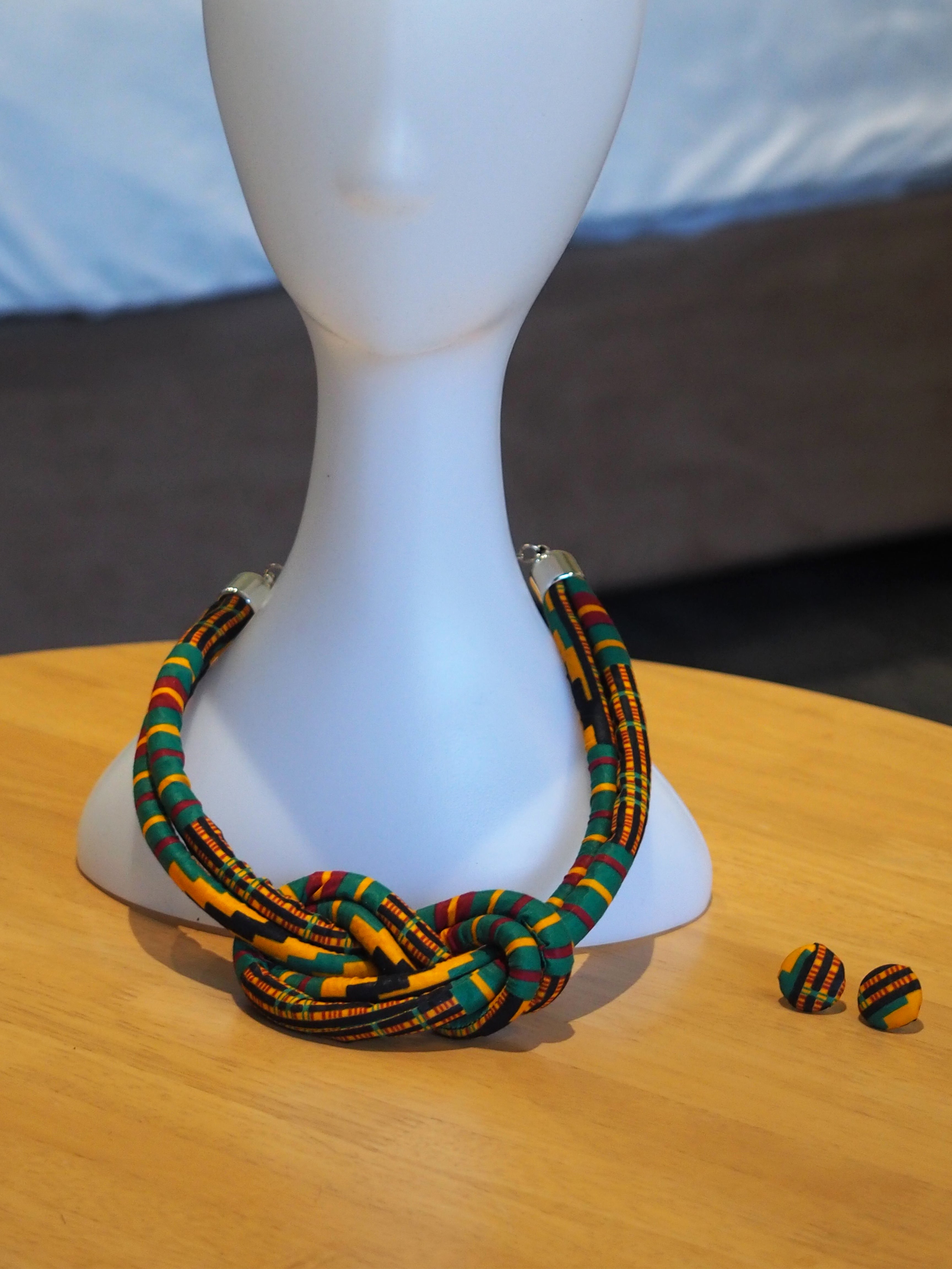 HANDMADE AFRICAN PRINT HIB NECKLACE - Afreekline