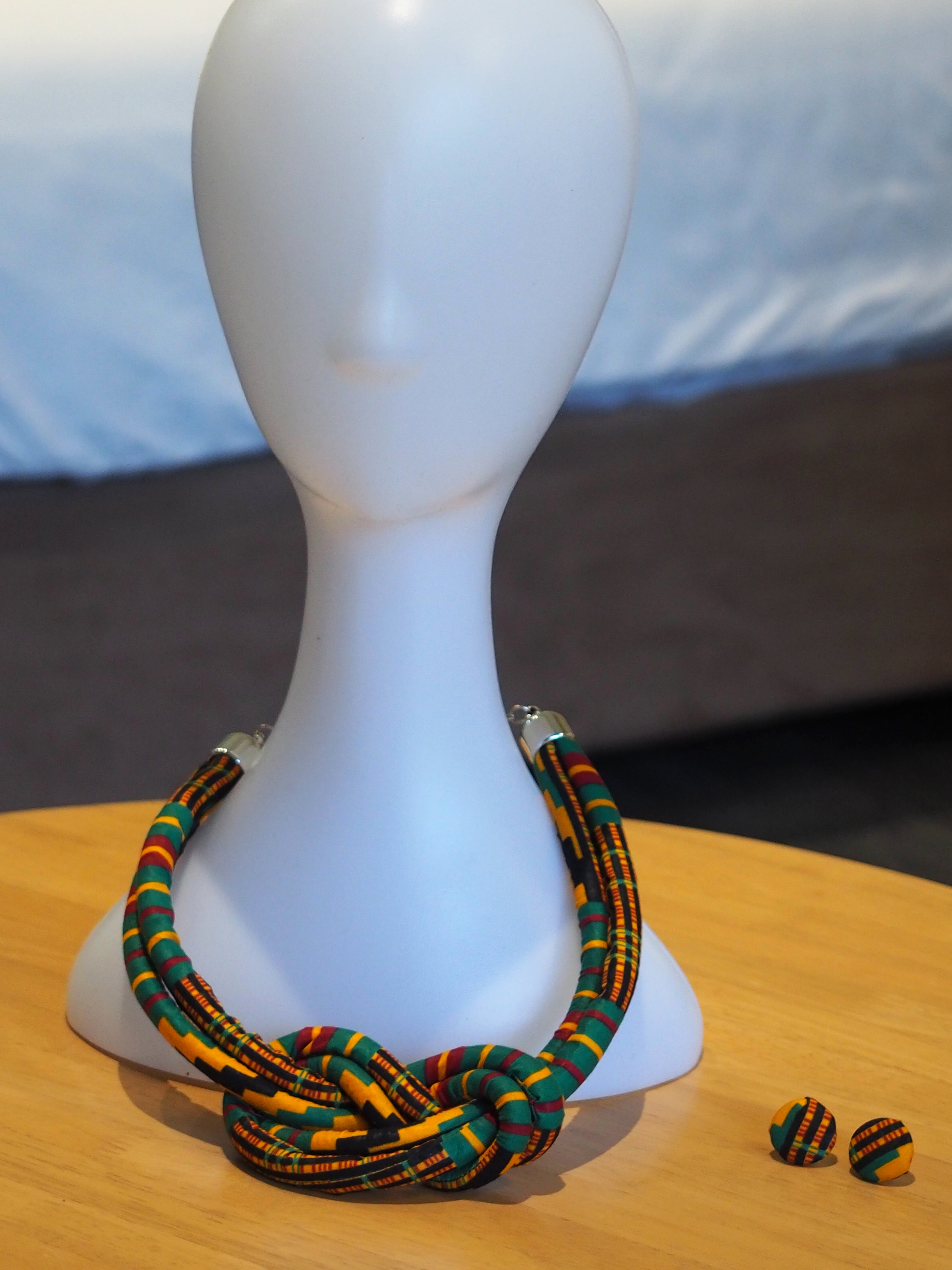 HANDMADE AFRICAN PRINT HIB NECKLACE - Afreekline