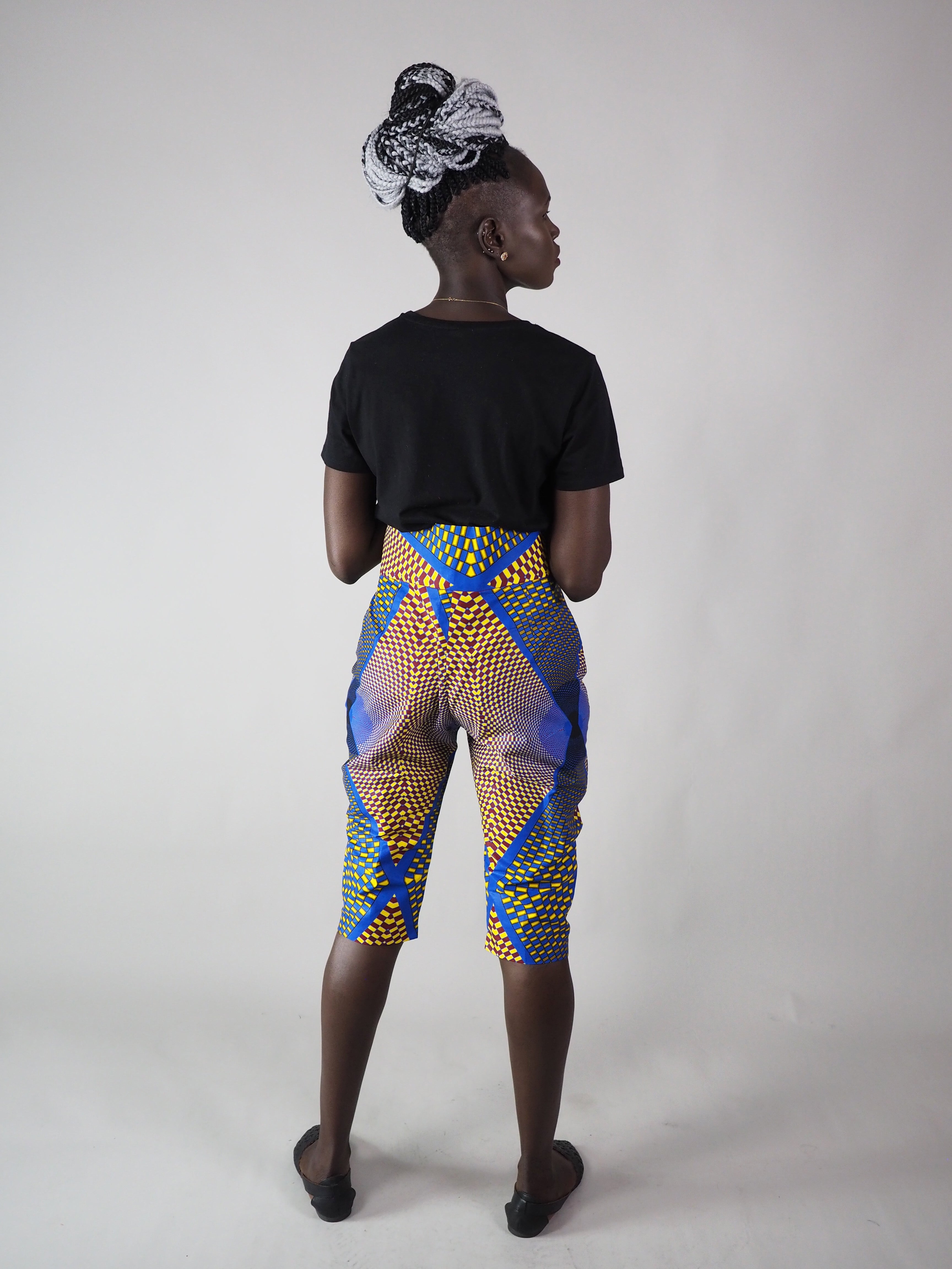 AFRICAN PRINT LADIES HIGH WAIST MAIRA SHORTS - Afreekline