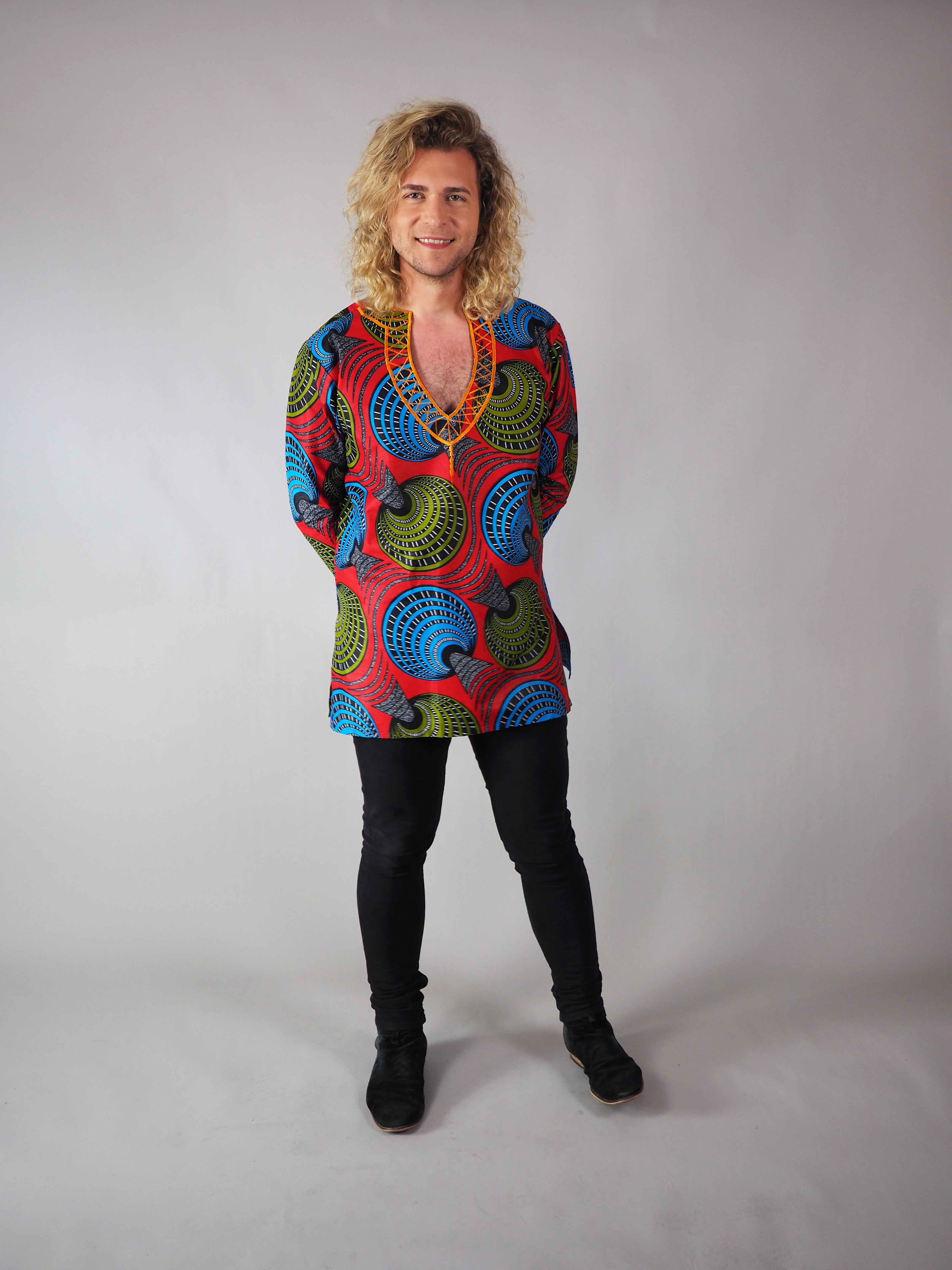 EARA AFRICAN PRINT EMBROIDERED UNISEX SHIRT - Afreekline