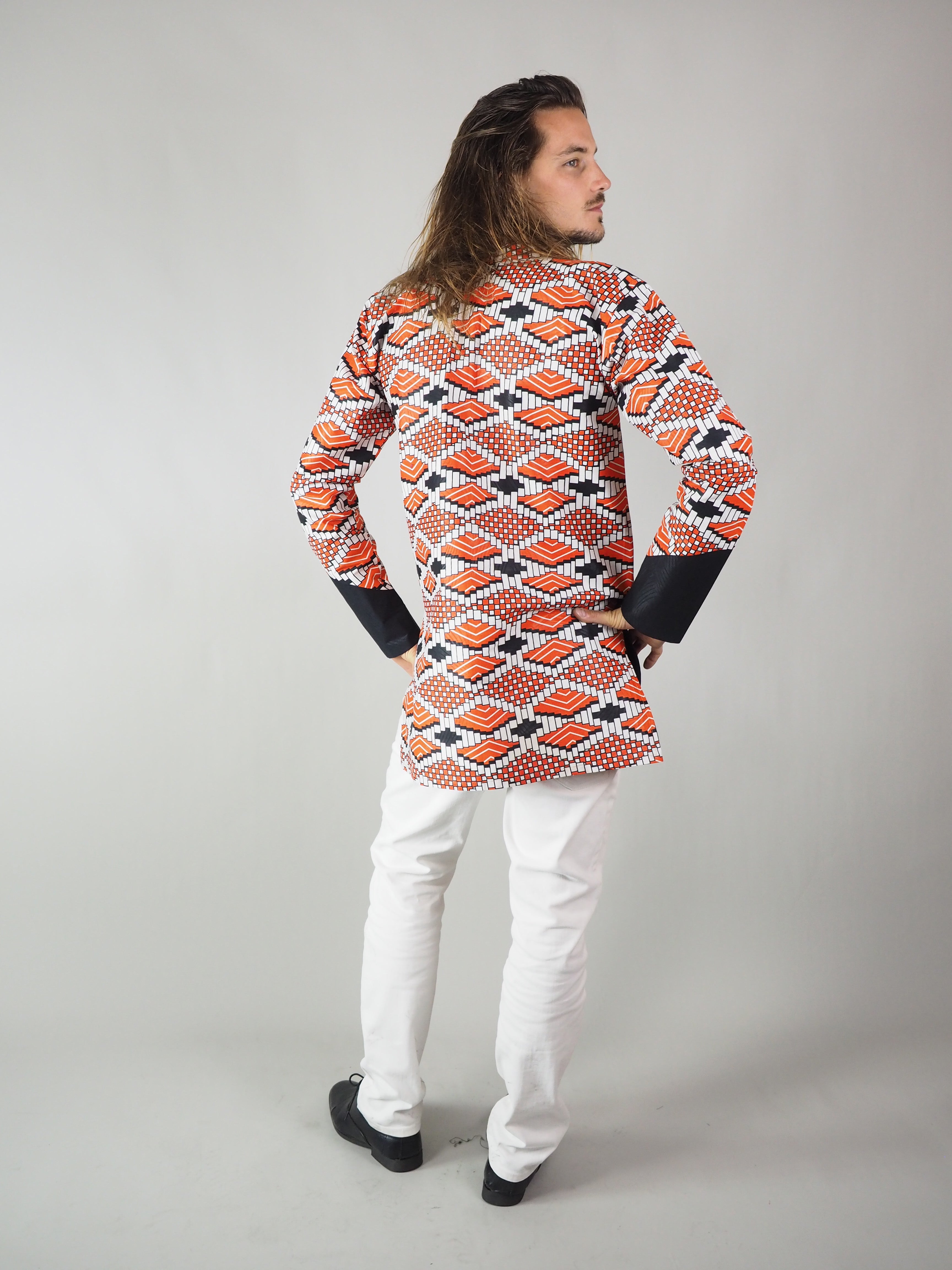 PANAY AFRICAN PRINT MEN'S LONG SLEEVE SHIRT - Afreekline