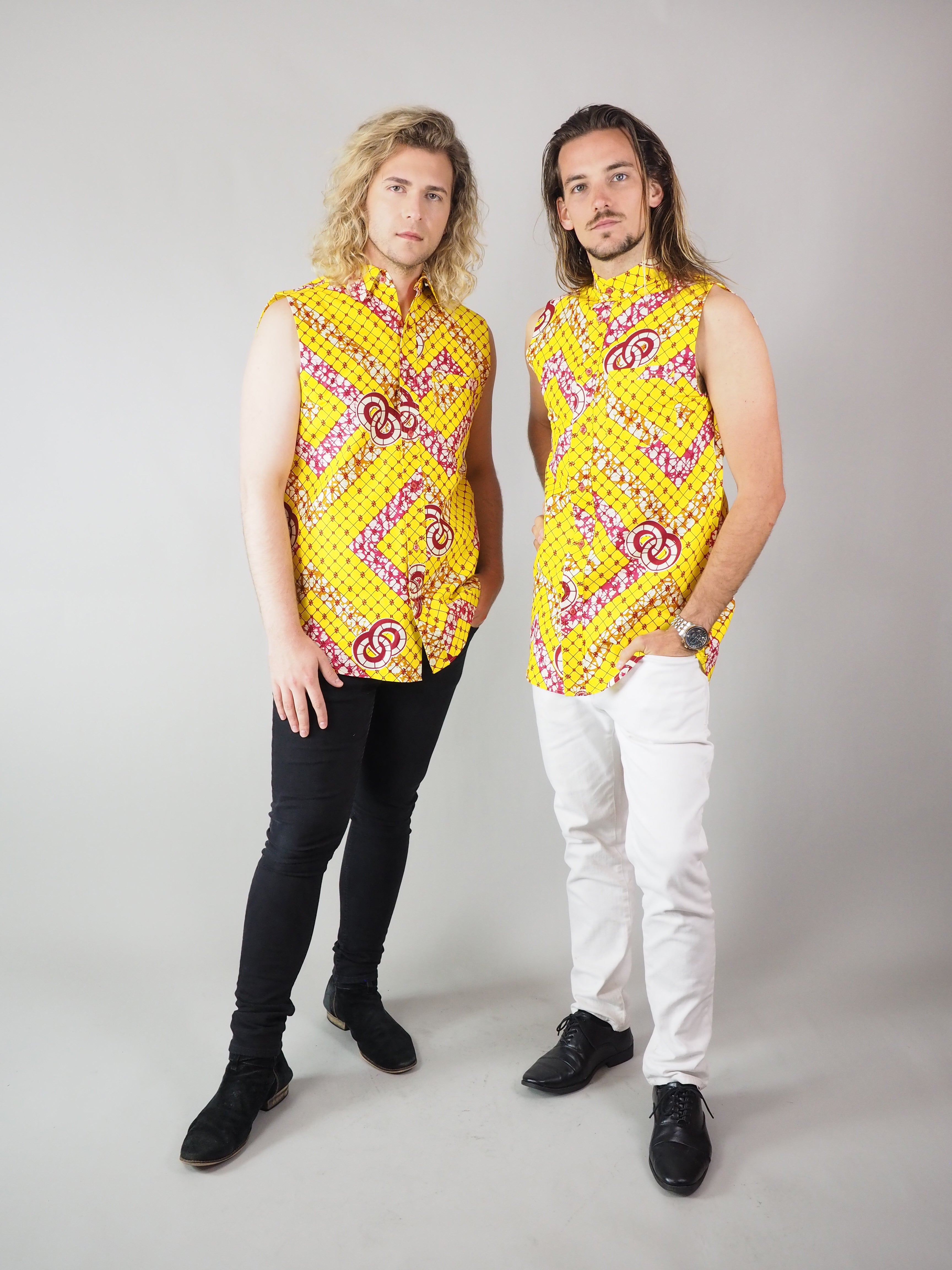 TENELLA AFRICAN PRINT MEN'S SLEEVELESS SHIRT - Afreekline