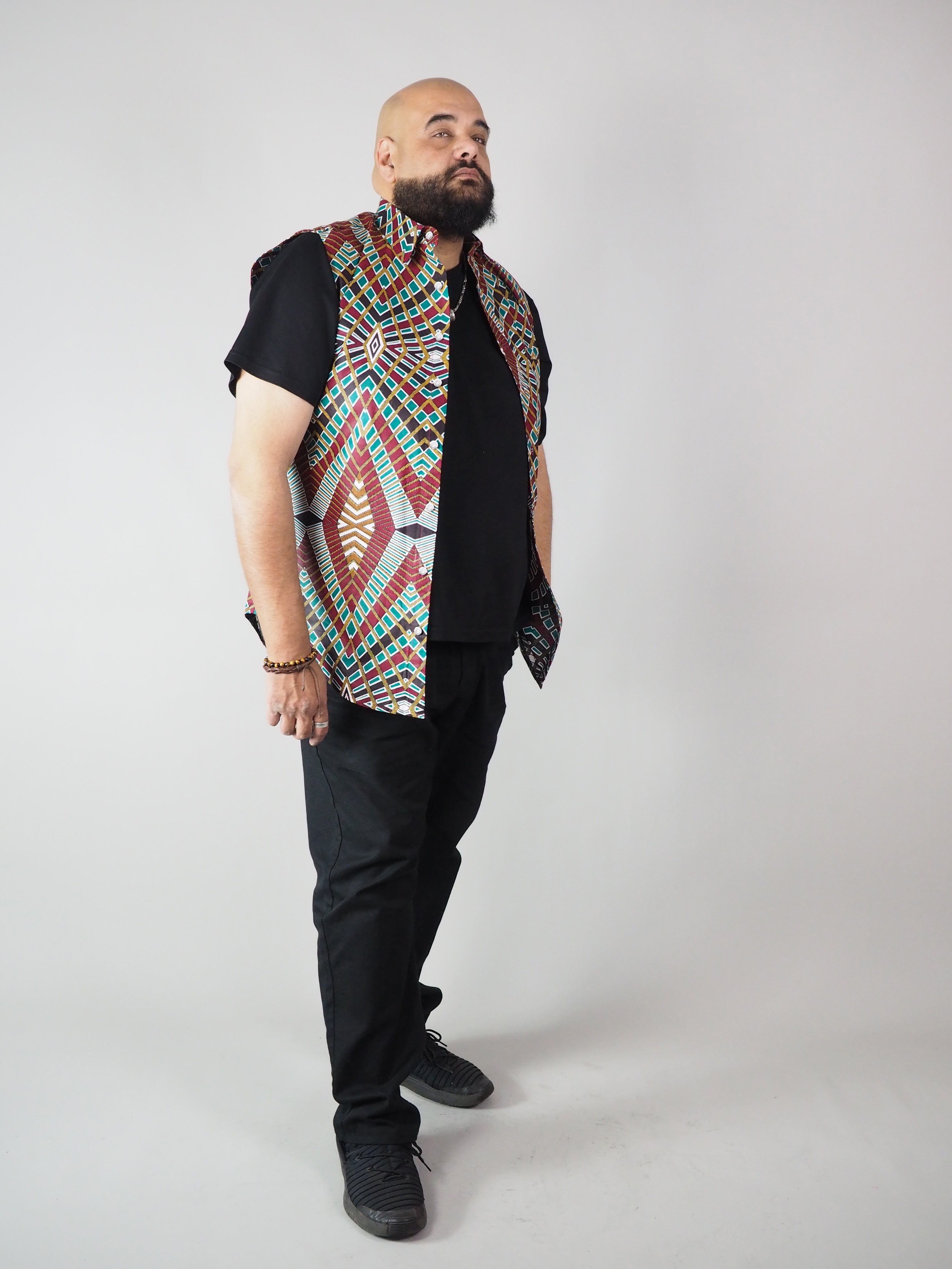 PANUA AFRICAN PRINT MEN'S SLEEVELESS SHIRT - Afreekline