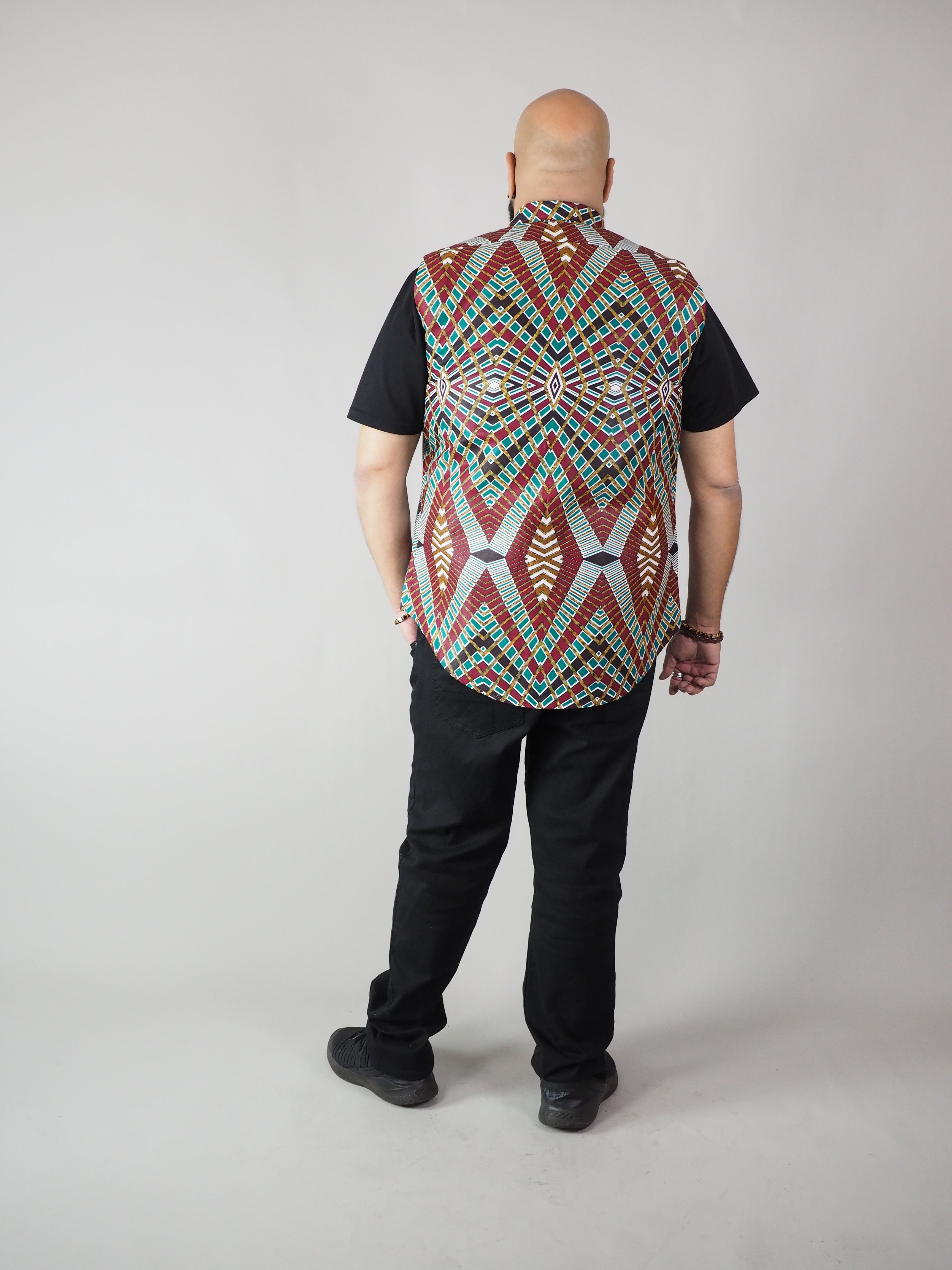 PANUA AFRICAN PRINT MEN'S SLEEVELESS SHIRT - Afreekline