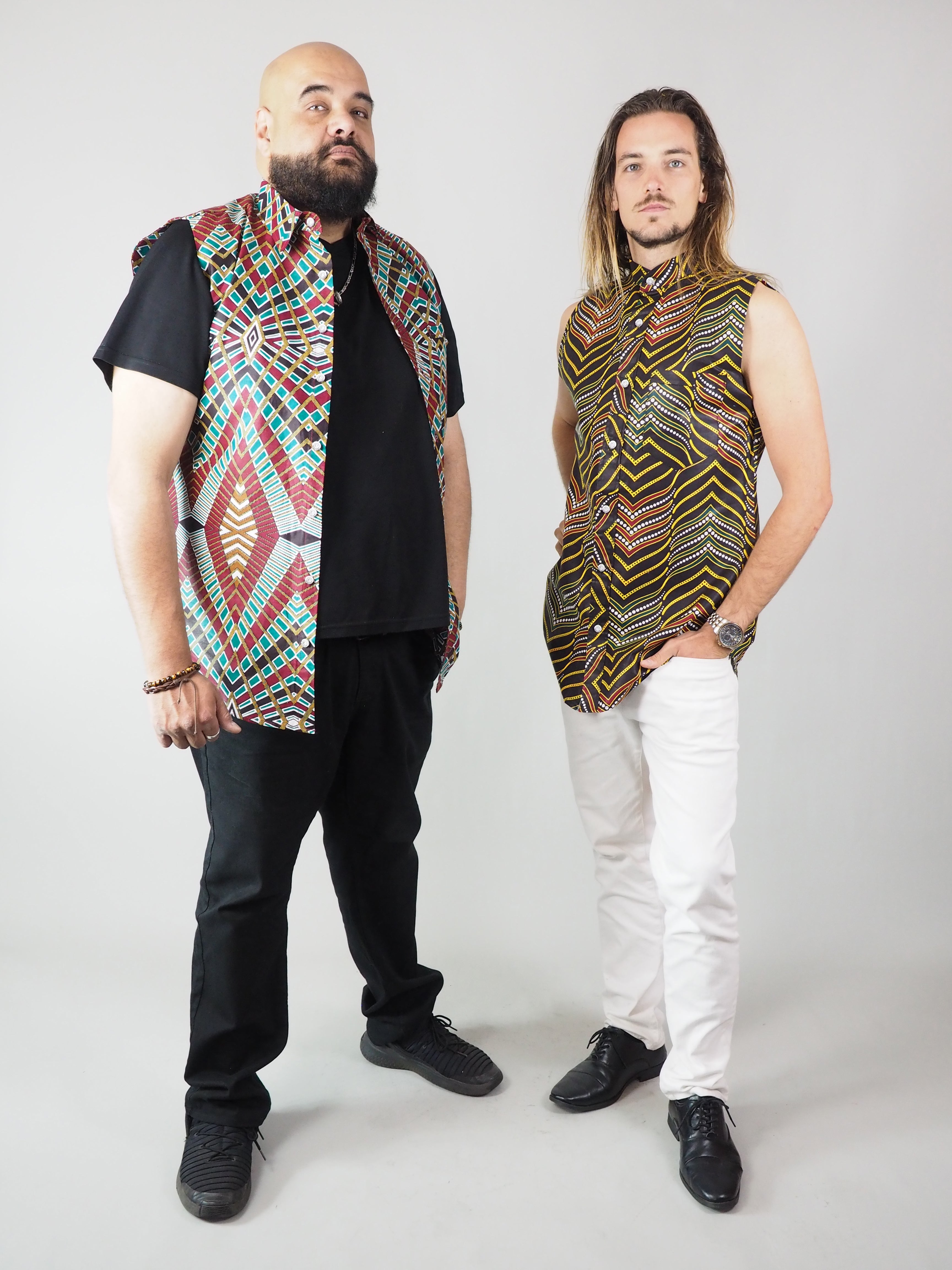 PANUA AFRICAN PRINT MEN'S SLEEVELESS SHIRT - Afreekline