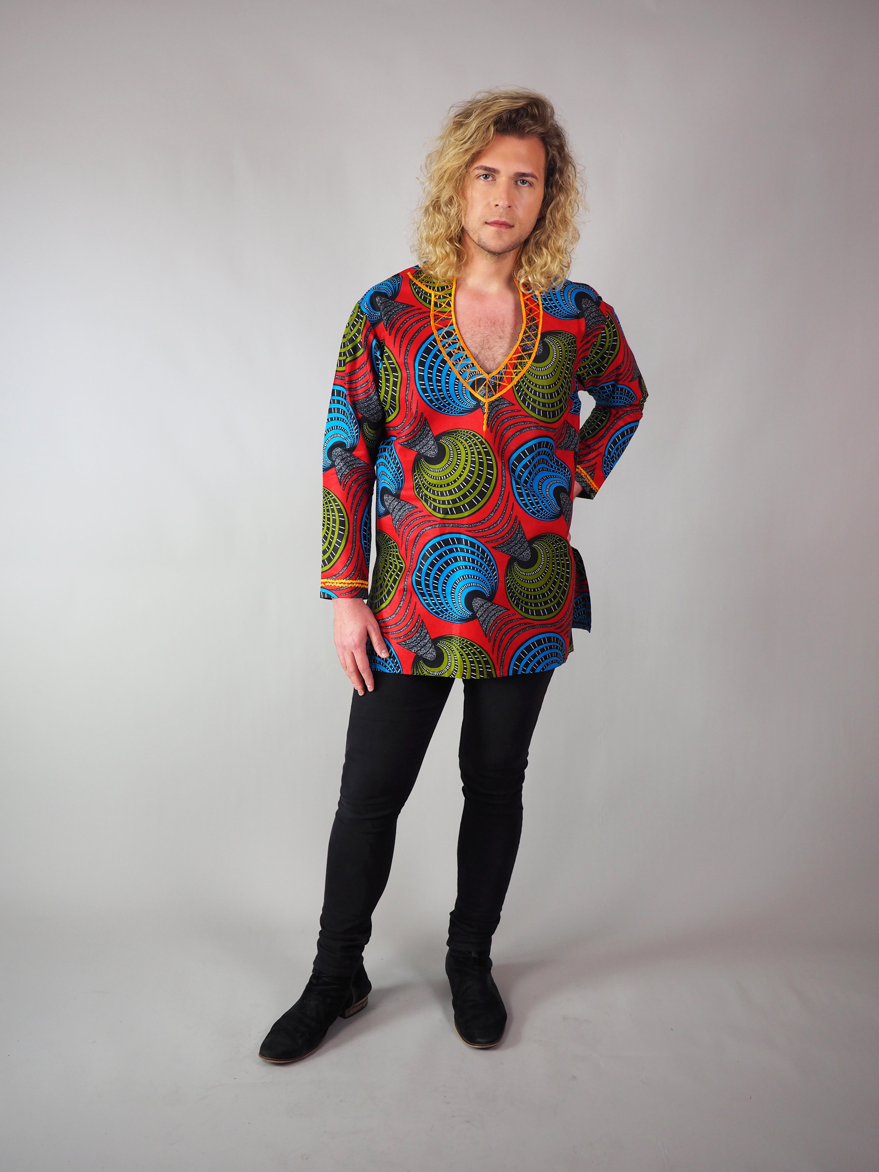 EARA AFRICAN PRINT EMBROIDERED UNISEX SHIRT - Afreekline