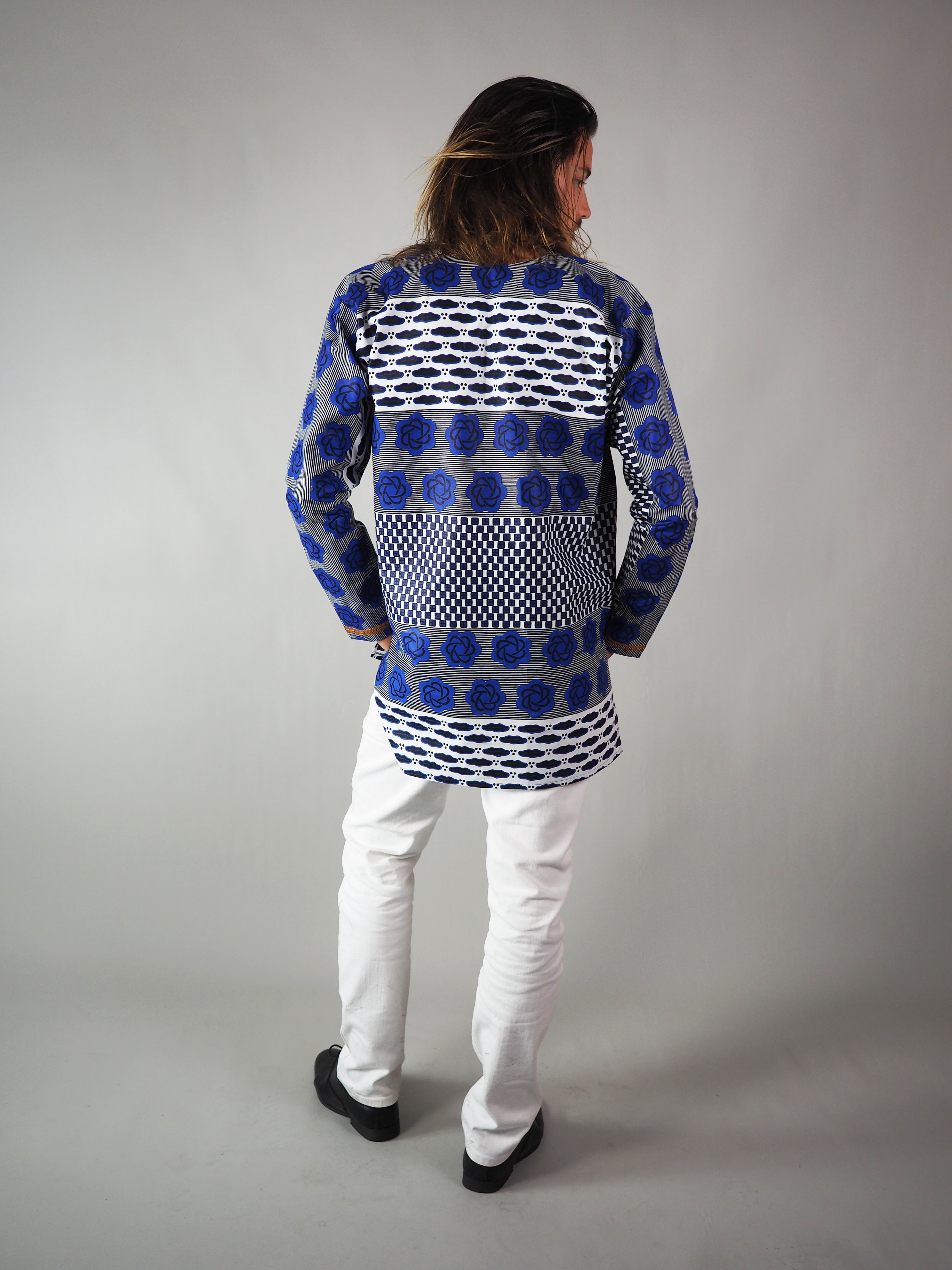 EARA AFRICAN PRINT EMBROIDERED UNISEX SHIRT - Afreekline