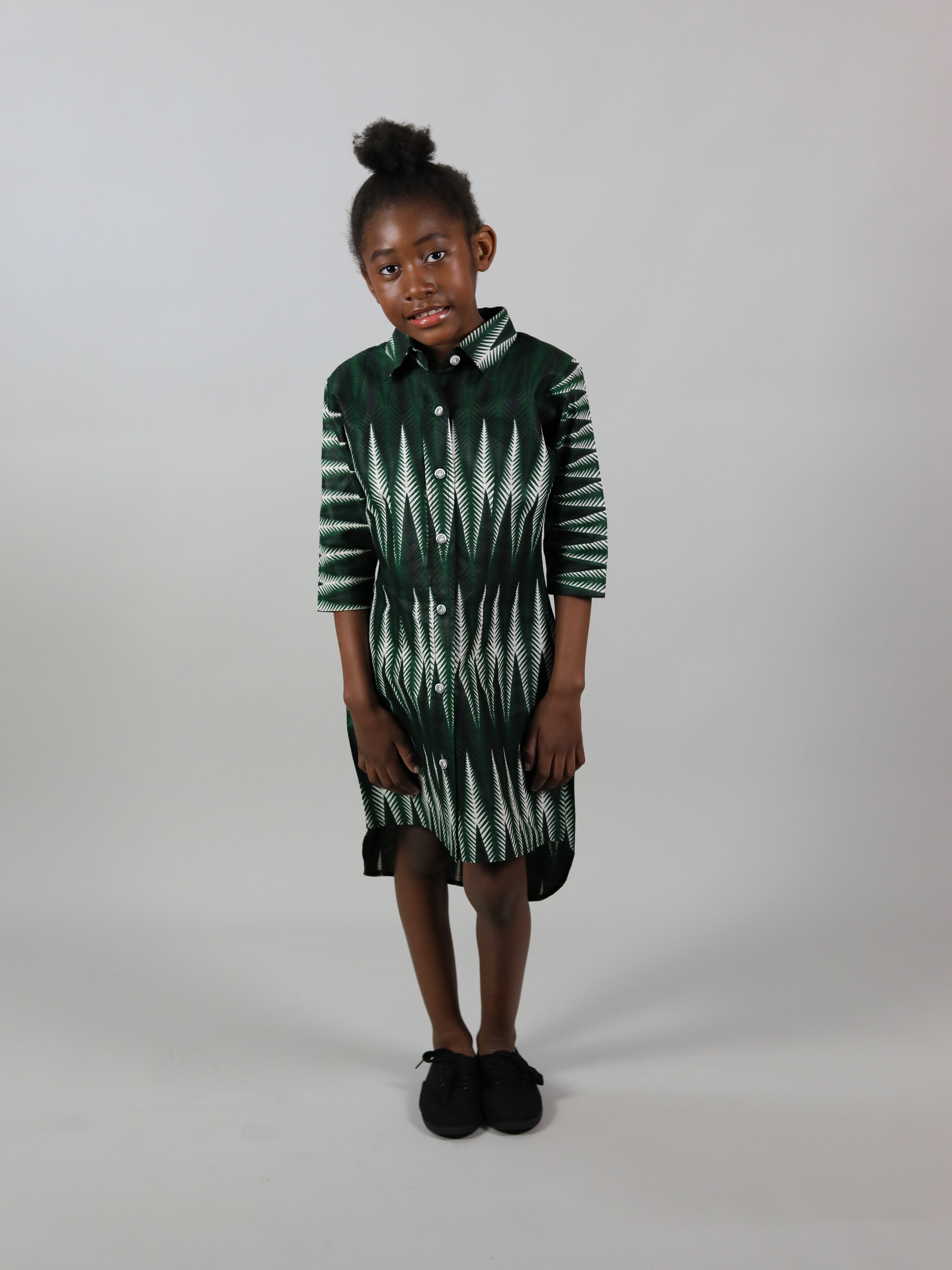 AFRICAN PRINT GIRLS' YERAS DRESS SHIRT - Afreekline