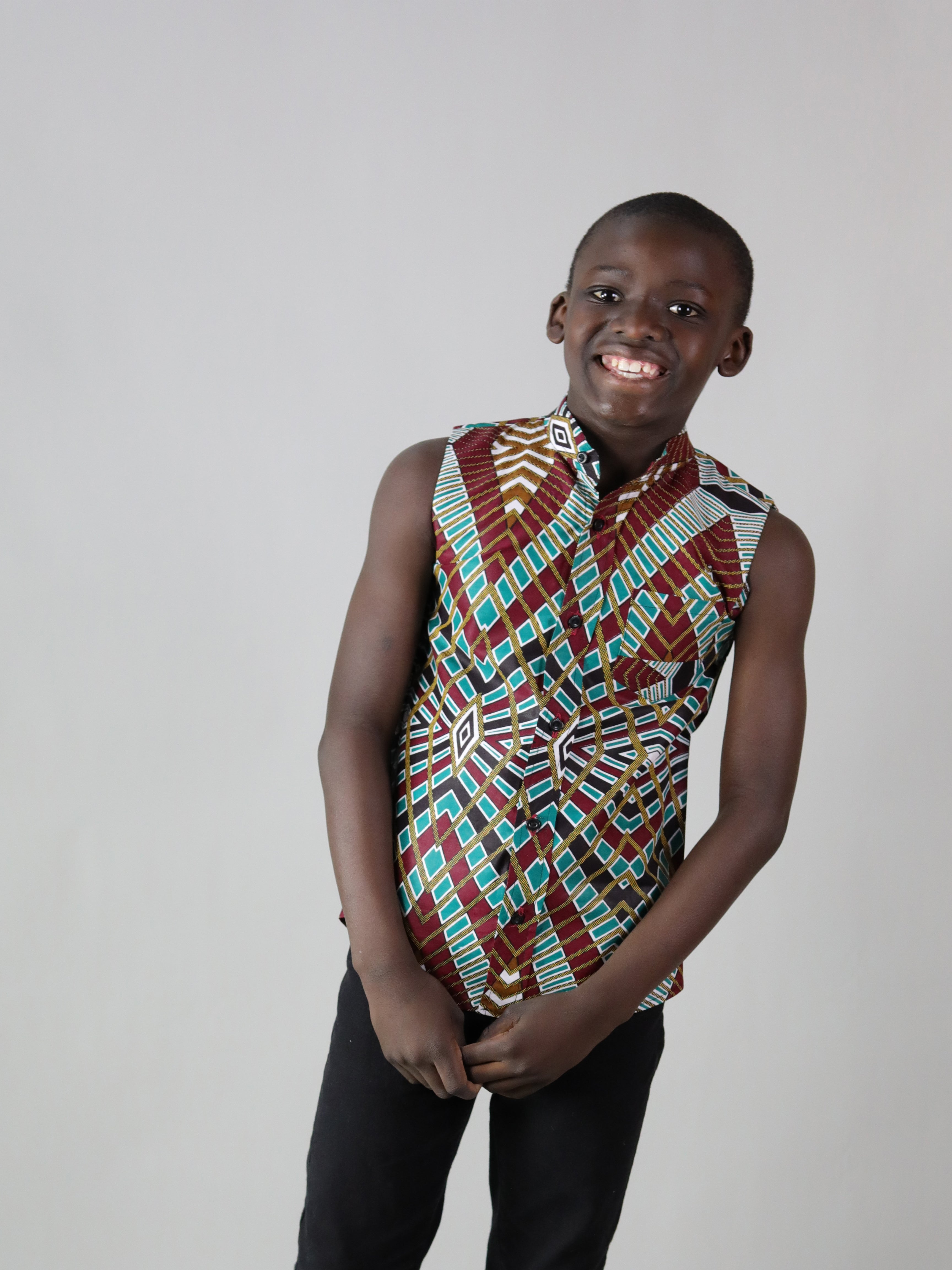 AFRICAN PRINT BOYS SLEEVELESS PRINT SHIRT - Afreekline